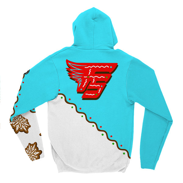 Youth & Adult Gingerbread Hockey Hoodie - Cozy Christmas Sweatshirt for Holiday Parties & Winter Sports
