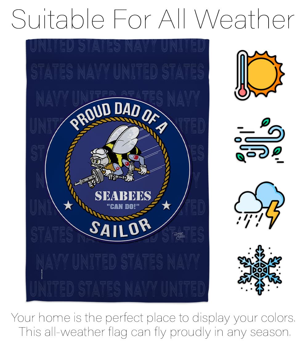 US Navy Seabee Garden Flag Set - Double-Sided Military Decor for Yard & Home