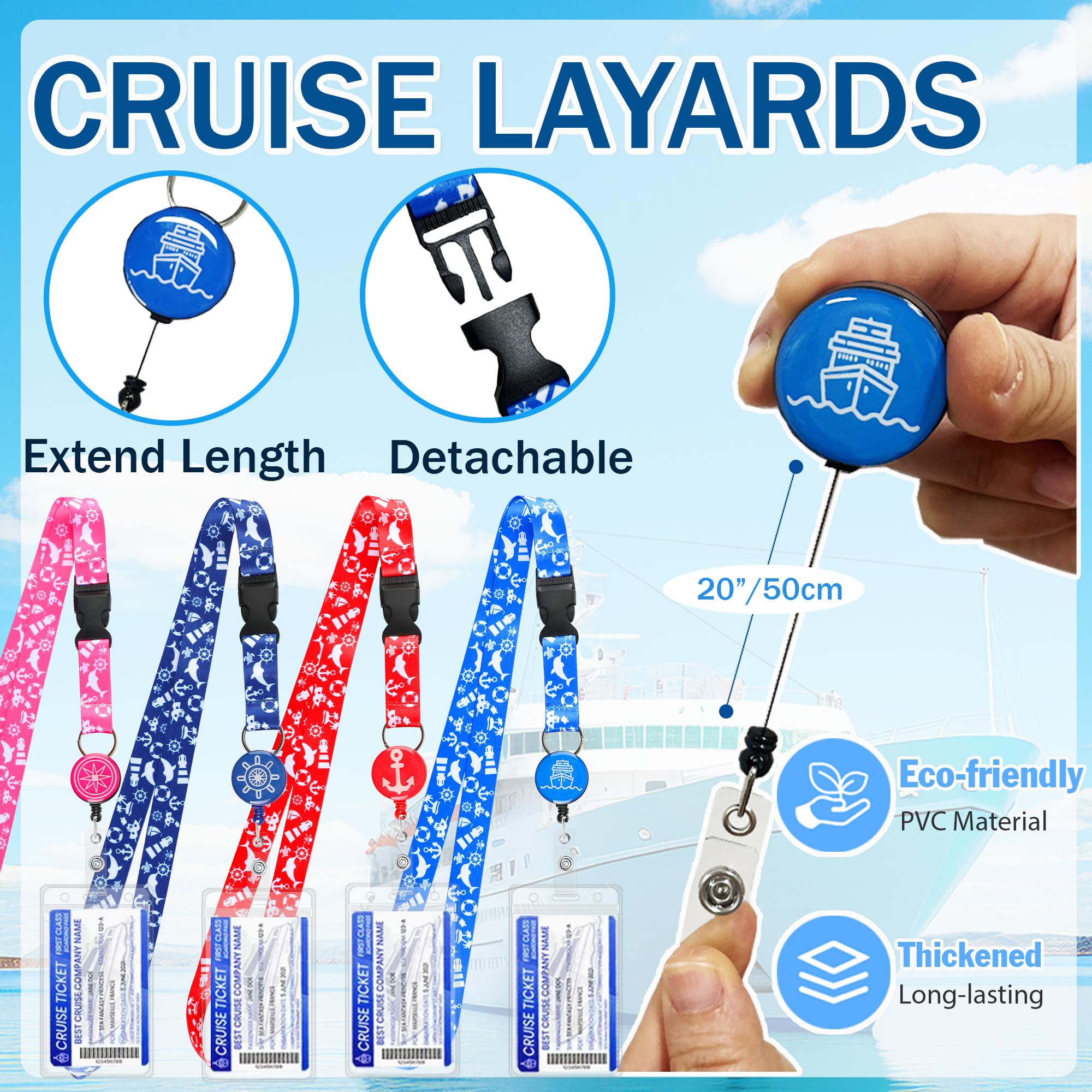 55-Piece Cruise Essentials Set - Lanyards, Waterproof Pouch & Travel Bottles for Cruise Vacations