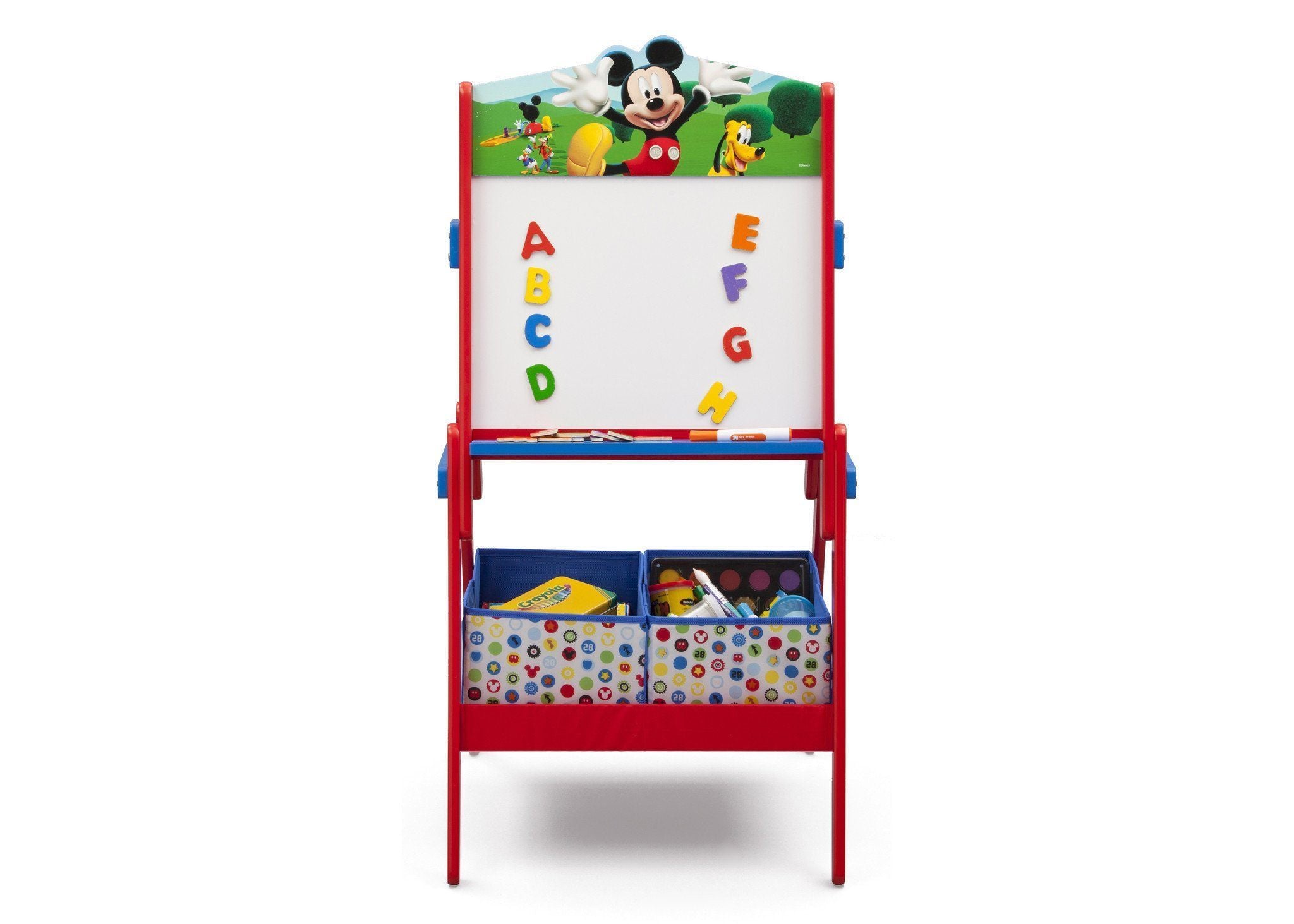 Mickey Mouse Wooden Activity Easel for Kids - Adjustable Double-Sided Chalkboard & Whiteboard - Perfect for Drawing, Learning & Play at Home or School