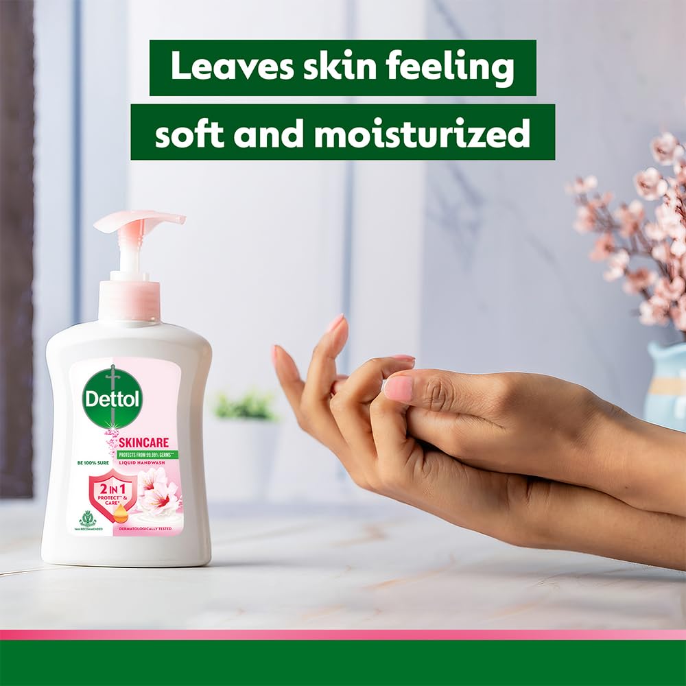 Dettol Antibacterial Hand Wash Pump Dispenser - Pack of 2 (Buy 1 Get 1 Free) | Kills 99.9% Germs | Refillable for Home, Office & Bathroom Use