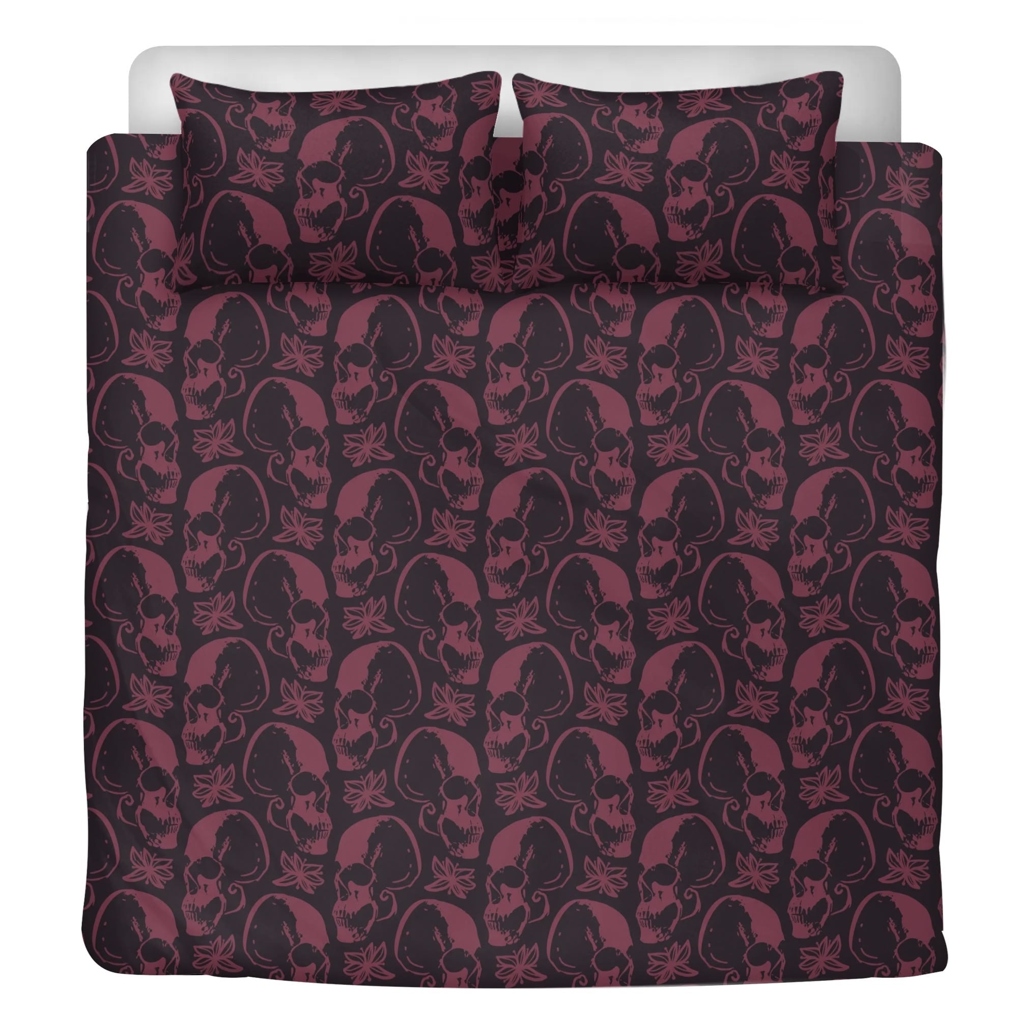 3-Piece Gothic Purple Skull Bedding Set - Soft & Stylish for Halloween, Gothic, or Punk Themed Bedrooms