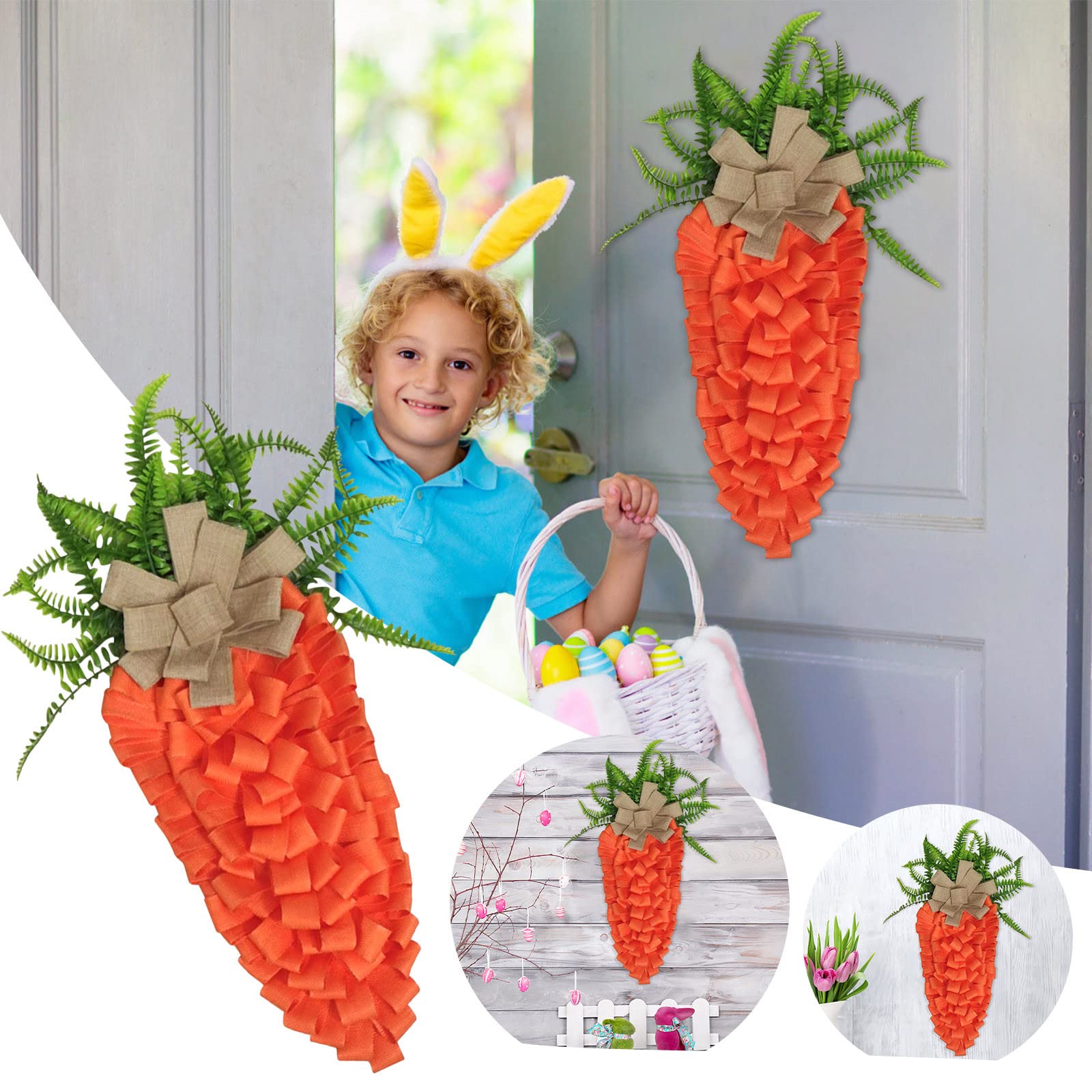Easter Wreath Wall Hanging - Spring Floral Door Decor for Home, Living Room, Front Porch | Easter Garland for Indoor & Outdoor Holiday Decorations | Perfect for Easter Party, Spring Home Decor & Seasonal Celebrations