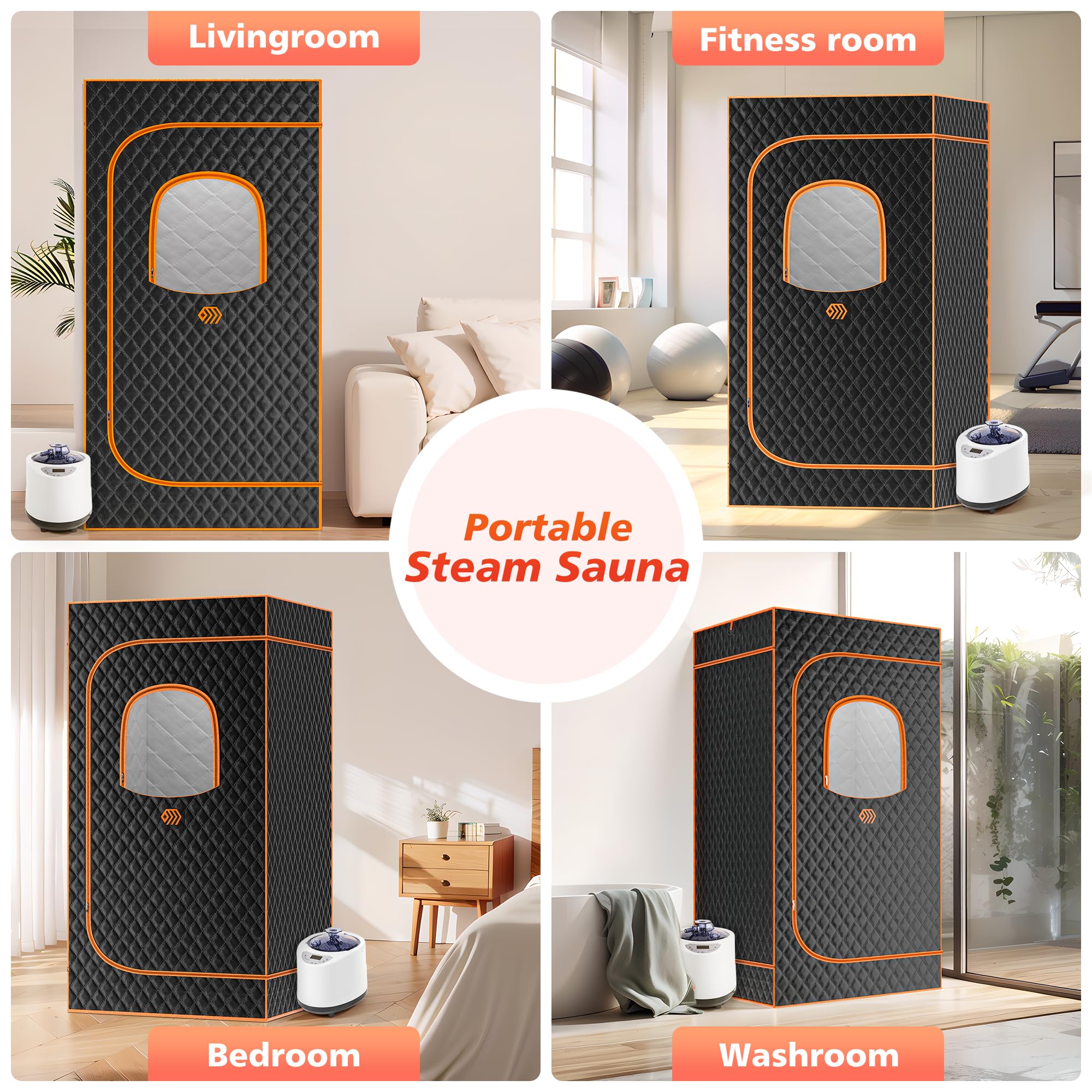 Portable Home Sauna Tent with Steamer, Remote Control, Folding Chair & Mat - Personal Steam Sauna for Relaxation, Detox & Weight Loss - Perfect for Home Spa, Yoga & Wellness Retreats