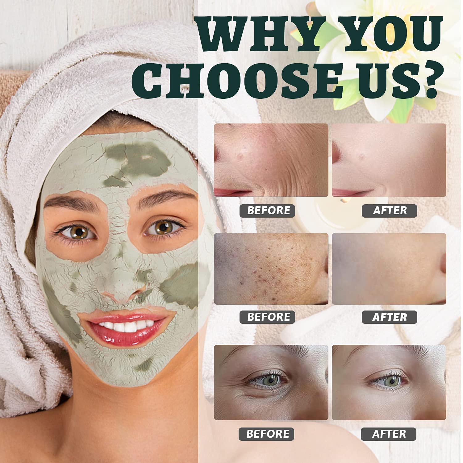 Fabify Green Tea Purifying Clay Stick Mask - Oil Control & Anti-Acne Deep Cleansing | Portable Solid Mud Mask for Face Detox | 40g Green Tea Facial Mask for Oily & Acne-Prone Skin | Perfect for Travel, Gym & Daily Skincare Routine