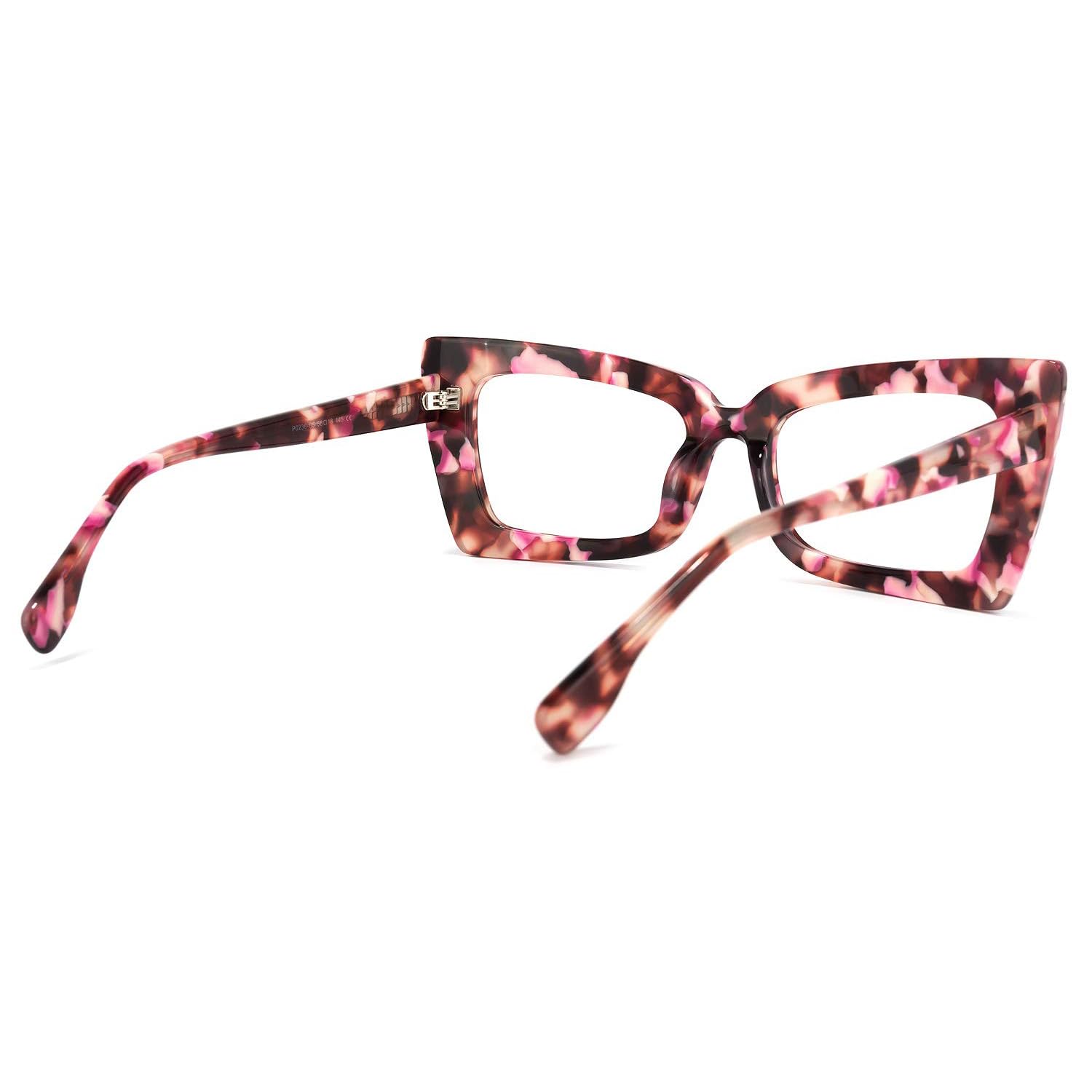 Zeelool Retro Blue Light Blocking Glasses for Women - Thick Acetate Rectangle Frame (VFP0236) - Reduce Eye Strain for Computer Work, Gaming & Screen Time