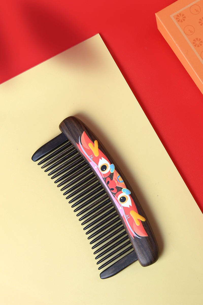 Premium Handcrafted Wooden Comb with Intricate Dragon Design - Natural Hair Care & Styling for Men & Women - Perfect for Daily Use, Travel, and Gifts