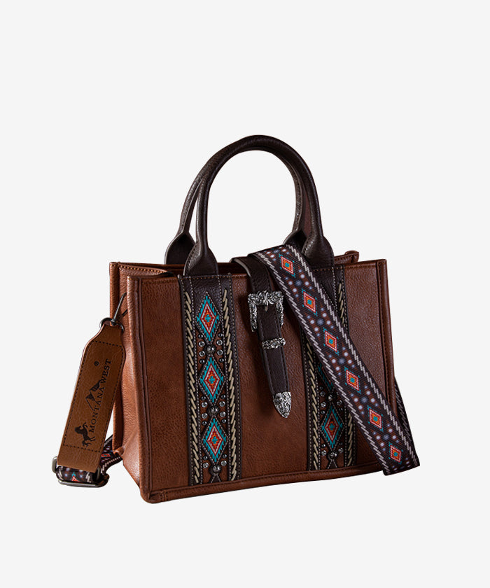 Montana West Aztec Print Concealed Carry Tote Bag for Women - Stylish & Spacious Purse with Hidden Gun Pocket - Perfect for Everyday Use, Travel, and Self-Defense