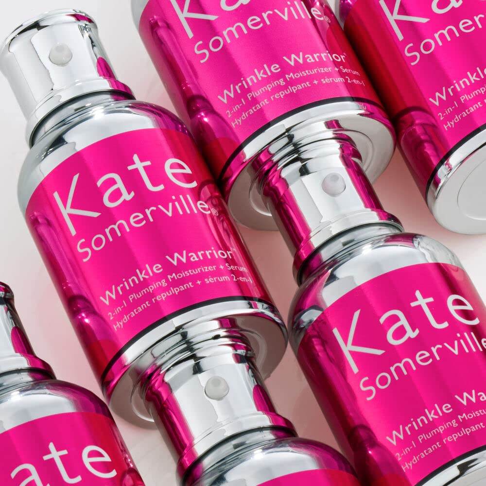 Kate Somerville Wrinkle Warrior 2-in-1 Plumping Moisturizer & Face Serum - Hydrates & Smooths Skin Instantly - 1.7 Fl Oz - Perfect for Daily Anti-Aging Skincare Routine & Travel Skincare Essentials