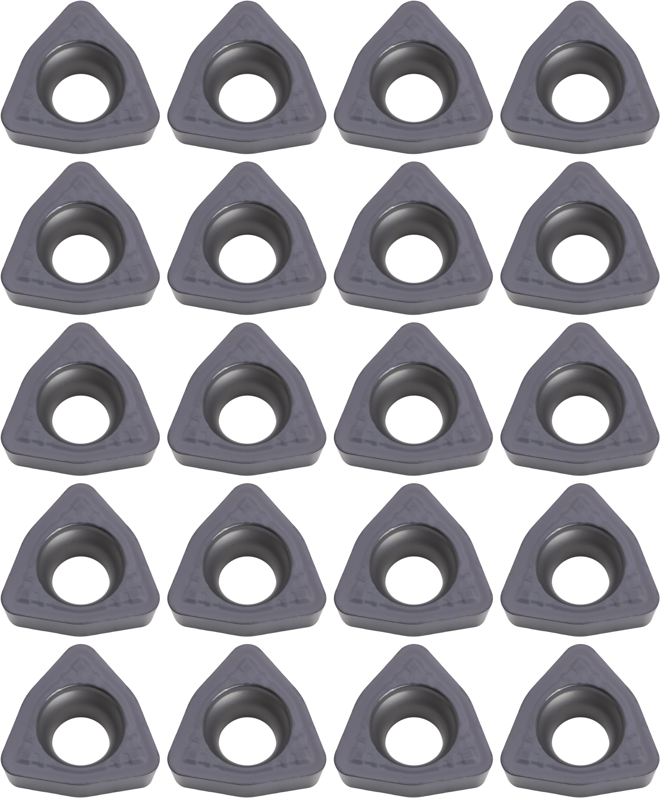 20 Pcs WCMX030208 Trigon Drilling Inserts - AlTiN Coated Indexable Drill Bits for Cast Iron & Steel Machining - Perfect for Metalworking, CNC Drilling, and Industrial Applications
