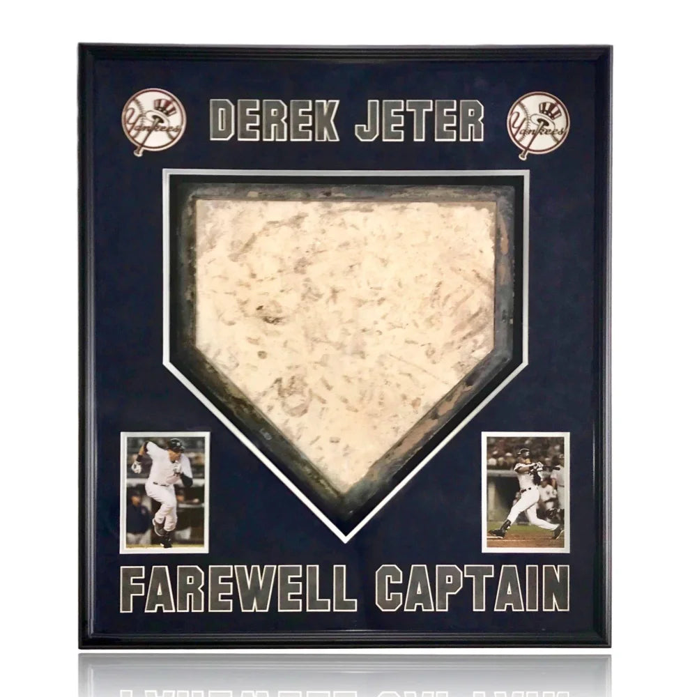 Derek Jeter Final Season Game Used Authentic Home Plate Framed Memorabilia with NY Yankees Steiner MLB COA - Perfect for Yankees Fans, Sports Collectors, and Man Cave Decor