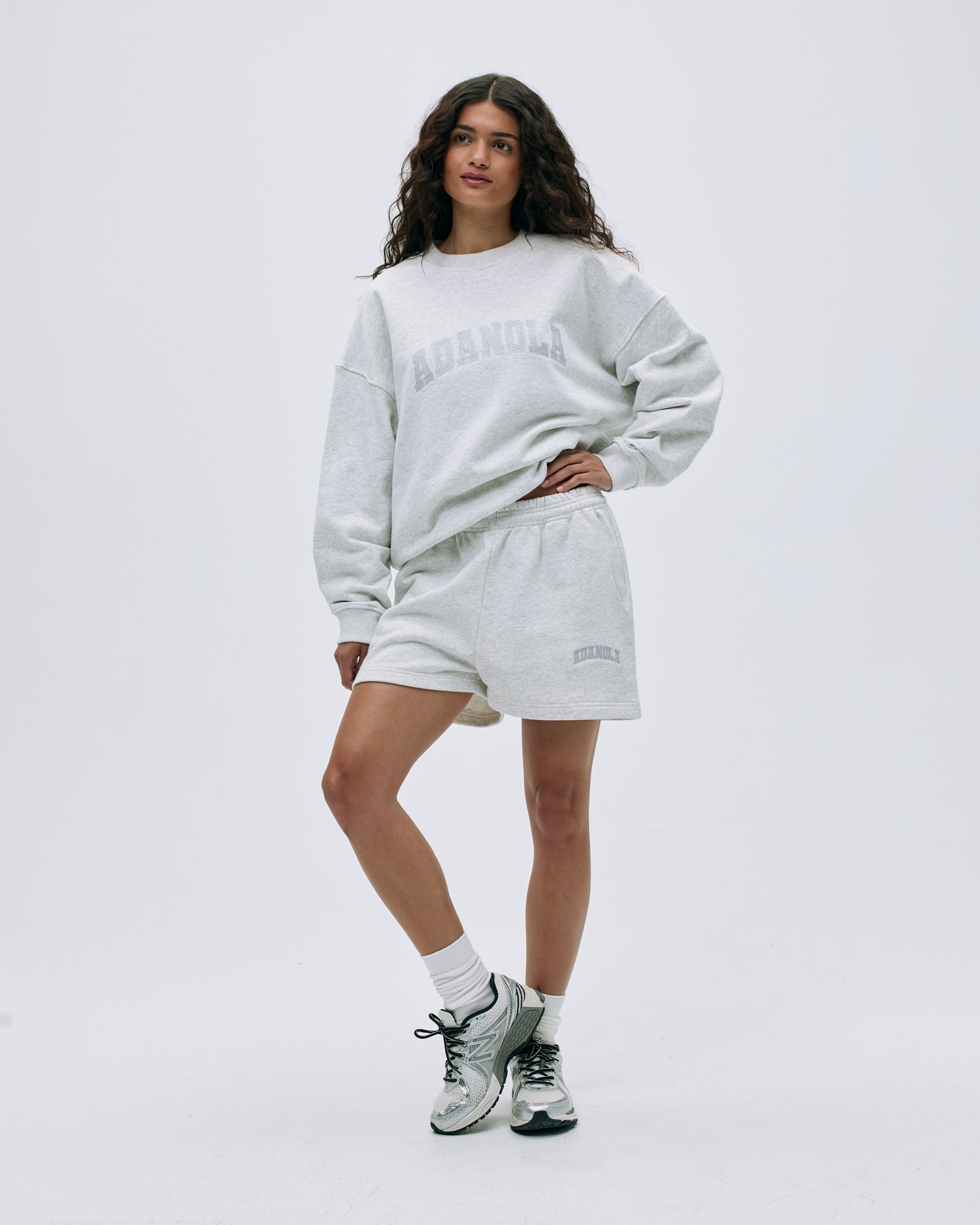 Varsity Sweatpants Shorts for Men & Women - Light Grey Melange Cotton Blend Comfortable Athletic Shorts for Running, Gym, and Casual Wear