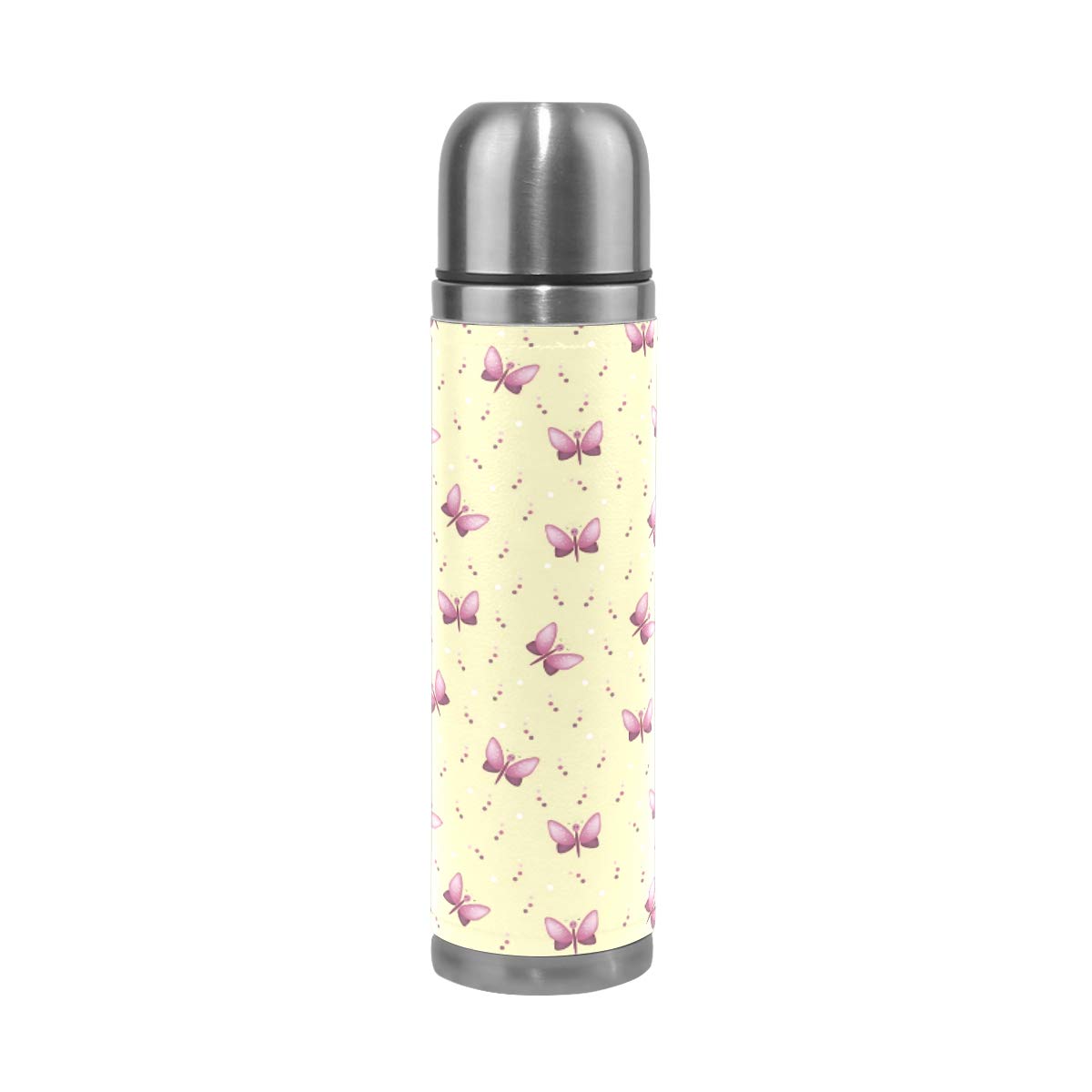 Stylish Butterfly Print Insulated Thermos - 20oz Stainless Steel Vacuum Flask for Hot & Cold Drinks | Perfect for Office, Picnics, Hiking & Travel | Keeps Beverages Hot/Cold for 24 Hours
