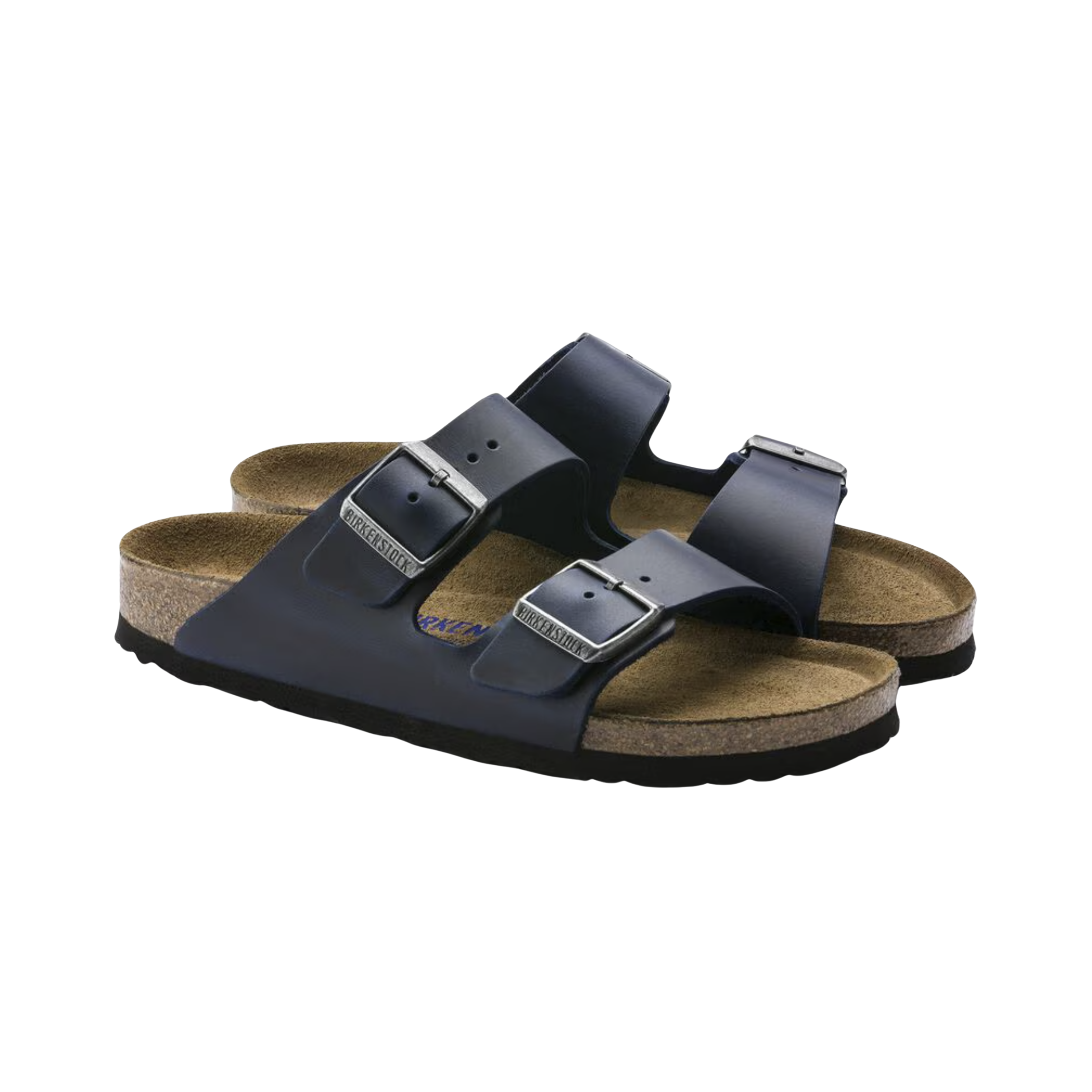 Arizona Soft Footbed Sandals for Women - Comfortable Oiled Leather Blue Slides | Perfect for Beach, Pool, and Summer Casual Wear