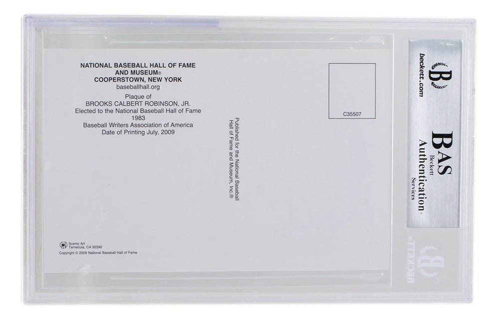 Brooks Robinson Autographed Baltimore Orioles Hall of Fame Plaque Postcard - BAS 113 Certified Memorabilia for Baseball Collectors & Sports Fans - Perfect for Display in Home, Office or Man Cave