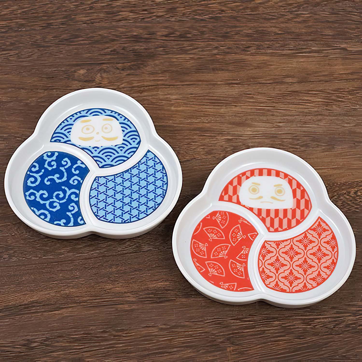 Harekutani Porcelain Daruma Small Plate - Japanese Handcrafted Ceramic Dish for Sushi, Appetizers & Home Decor