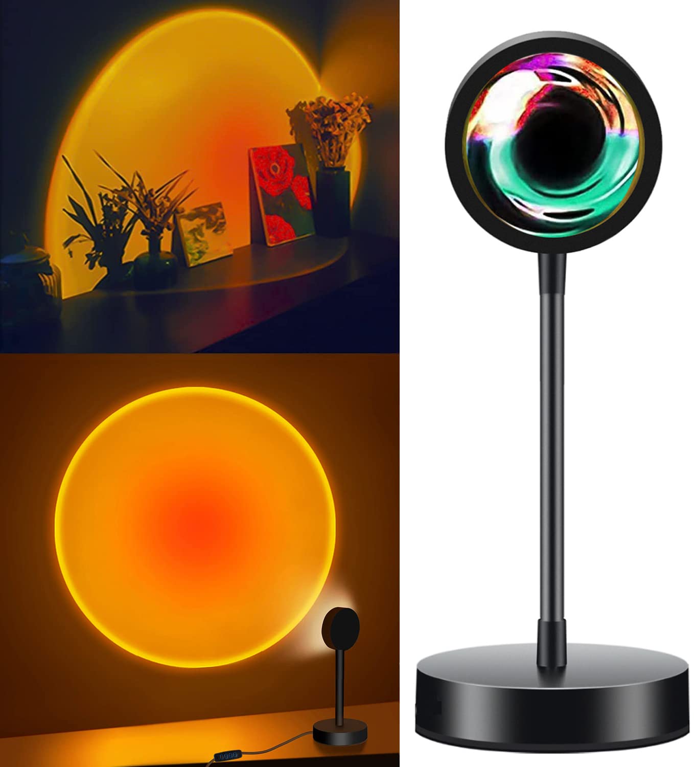 360° Sunset Projection Lamp - Dimmable LED Night Light with Chill Vibes for Bedroom, Office, Kids Room | TikTok Trending Sunset Lamp for Relaxing Ambiance & Mood Lighting Decor