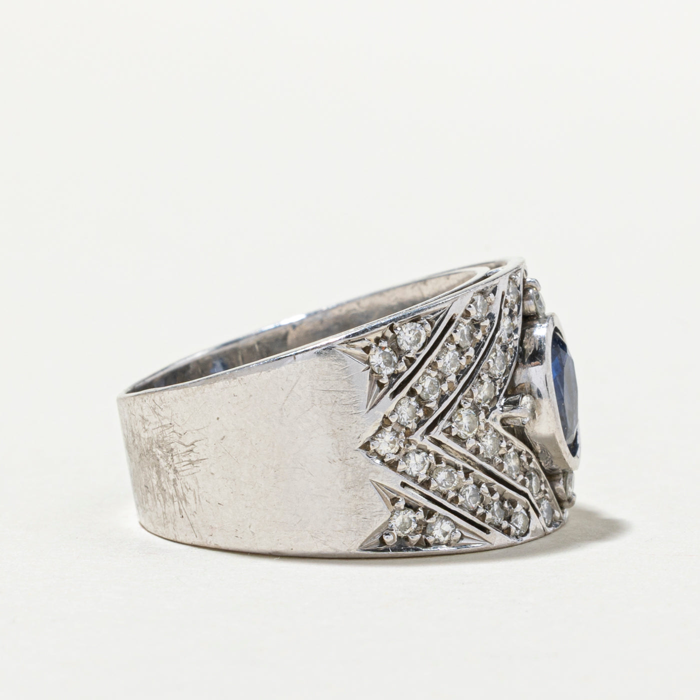 Exquisite 0.95ct Sapphire & 0.84ctw Diamond Cocktail Ring - Size 9.5 | Elegant Jewelry for Evening Parties, Weddings & Special Occasions