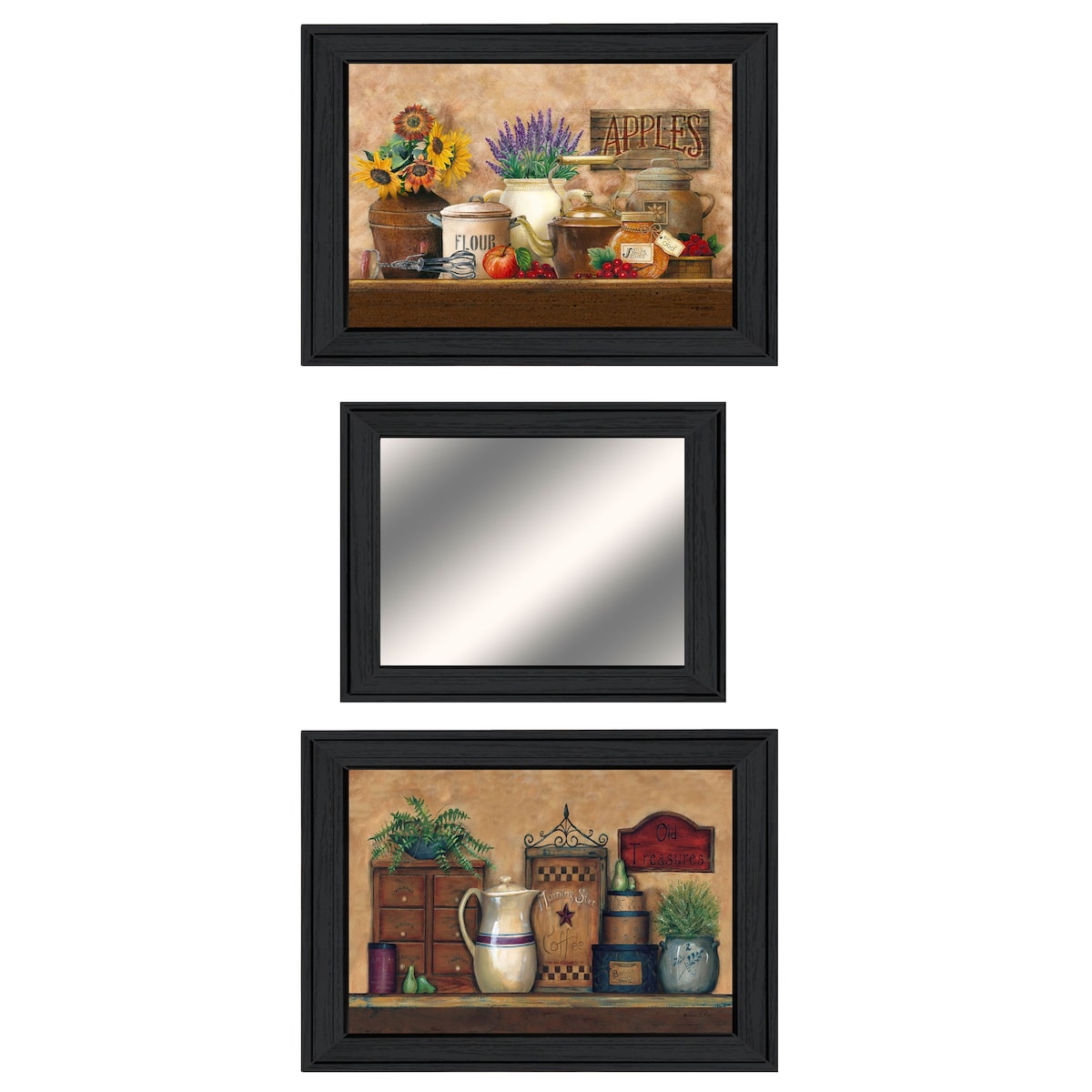 Antique Kitchen Wall Art - Treasures By Ed Wargo Framed Print with Black Frame - Perfect for Farmhouse Decor, Dining Room Wall Decor & Vintage Kitchen Wall Hangings