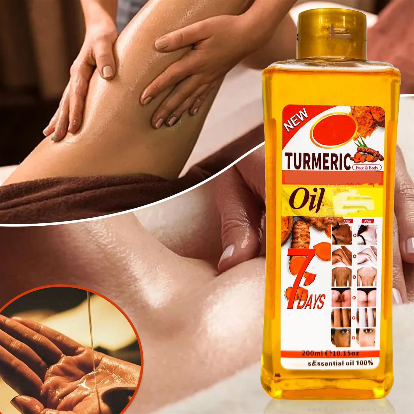 Veetgold Turmeric Body Oil for Face & Skin - Natural Moisturizer for Uneven Skin Tone & Dry Skin Care - Organic Turmeric Oil for Glowing Complexion - Perfect for Daily Hydration & Nighttime Skin Nourishment