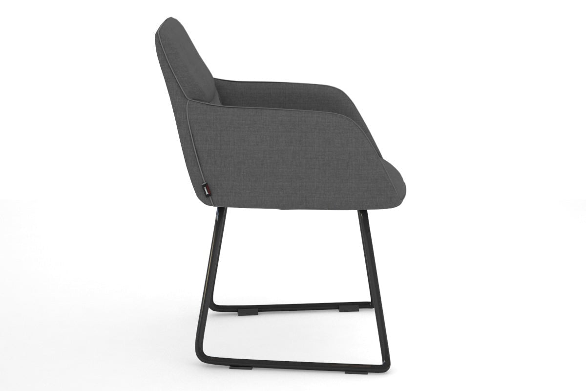 Mcduck Arm Chair with Black Sled Base - Modern Lounge Chair for Living Room, Office, or Reading Nook - Comfortable Upholstered Accent Chair for Home Decor