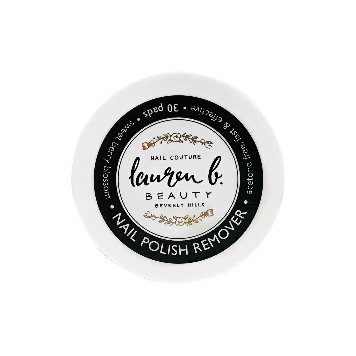 Lauren B. Nail Polish Remover Pads | Acetone-Free Gel Polish Remover Wipes | Quick & Easy Nail Cleaner for Gel & Regular Polish | Essential Manicure & Nail Art Supplies for Women | Perfect for Home, Salon & Travel Nail Care
