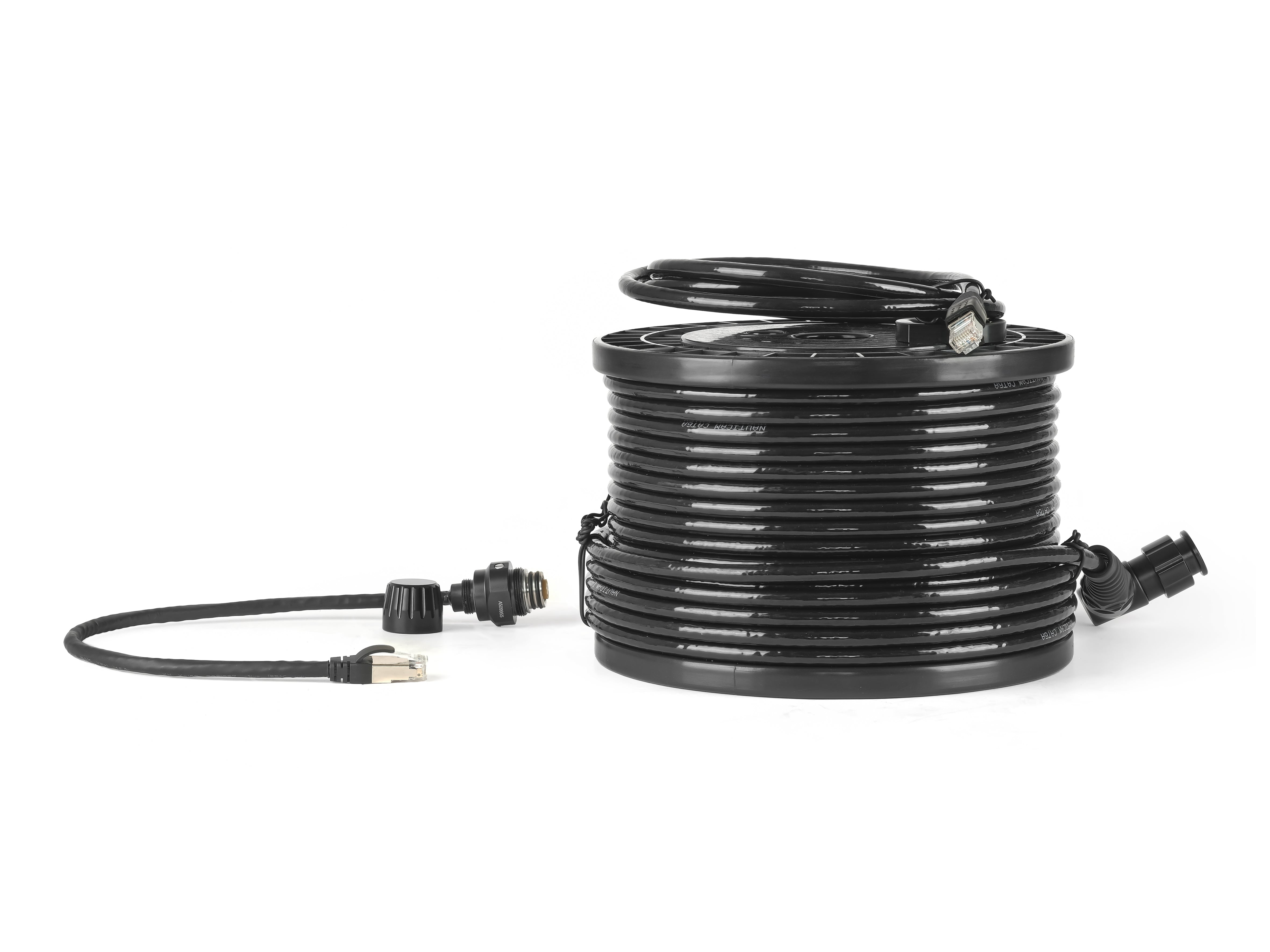 45m Ethernet Surface Cable Set with Lemo Bulkhead Housing - Includes Internal & External Duracell Cables | Ideal for Industrial Networking, Outdoor Installations & Harsh Environment Connectivity