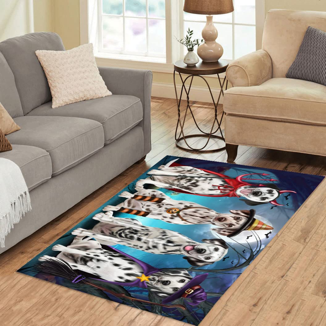 Halloween Trick or Treat Dalmatian Dog Print Area Rug - Ultra Soft Pet Themed Floor Mat - Unique Decorative Indoor Carpet for Dog Lovers - Perfect for Living Room, Bedroom or Nursery - 10'x3'3