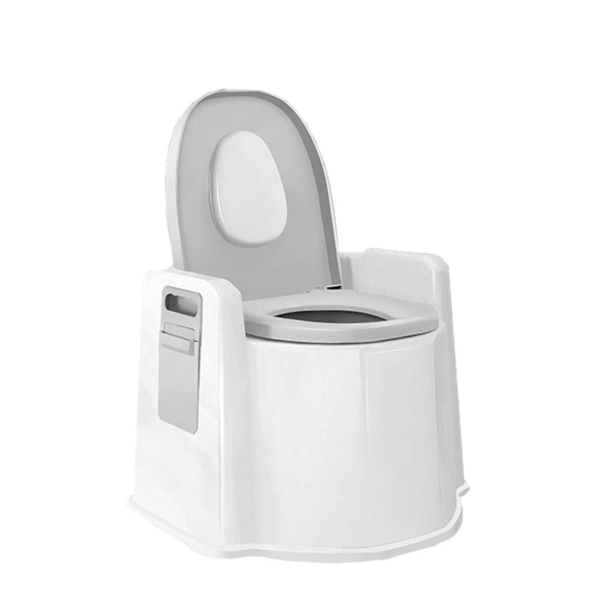 Portable Bedside Commode Chair with Washable Potty & Toilet Roll Holder - Homecare Toilet Seat for Elderly, Disabled & Pregnant Women - Indoor Mobility Toilet (White) - Ideal for Home Use, Hospitals & Post-Surgery Recovery