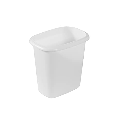 Rubbermaid 1.5-Gallon Small White Trash Can - Compact Wastebasket for Bathroom, Bedroom & Office - Fits Under Sink or Desk - Perfect for Home, Office & Dorm Organization