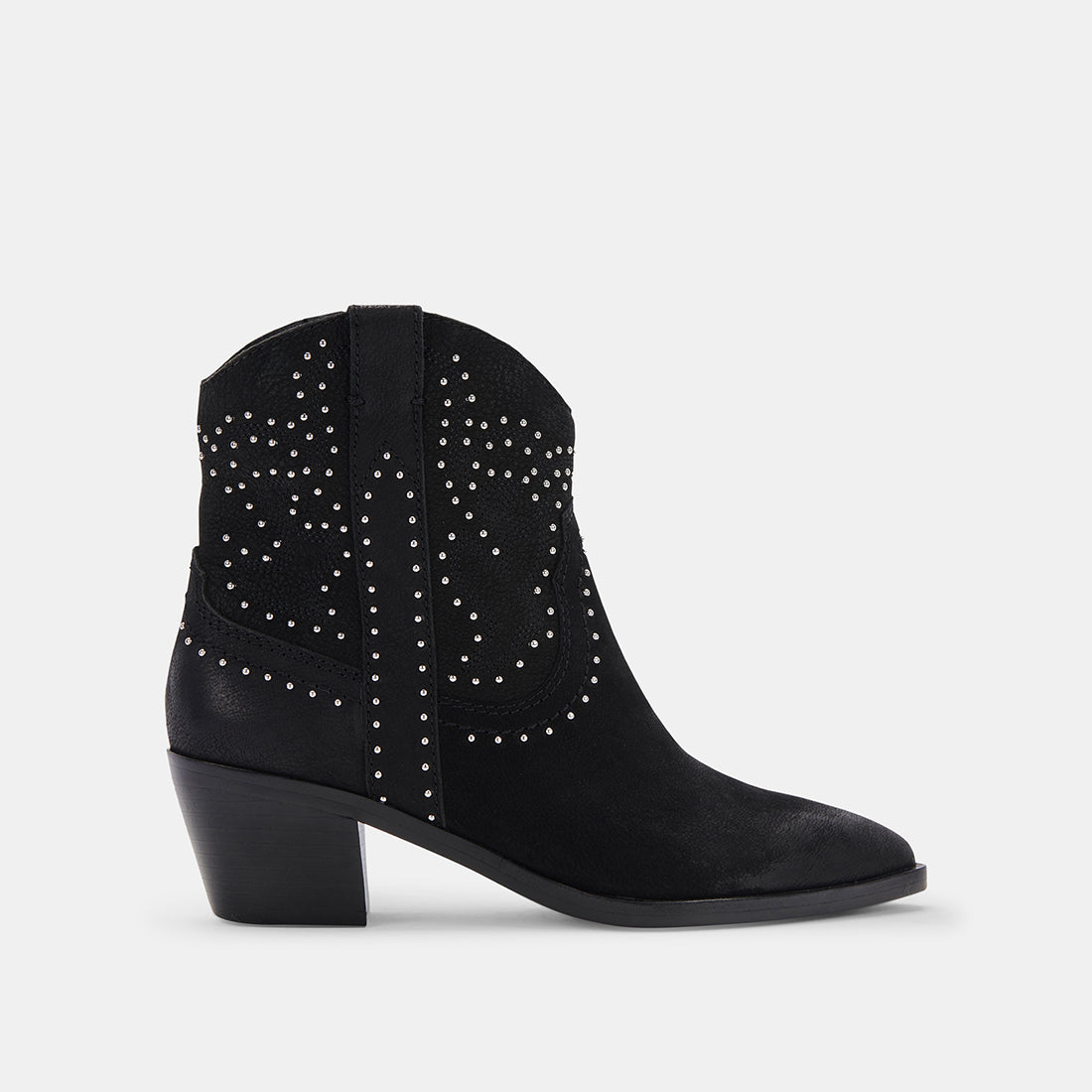SOLOW STUD BOOTIES - Black Nubuck Leather Ankle Boots for Women | Comfortable & Stylish | Perfect for Casual Outings, Office Wear & Night Out