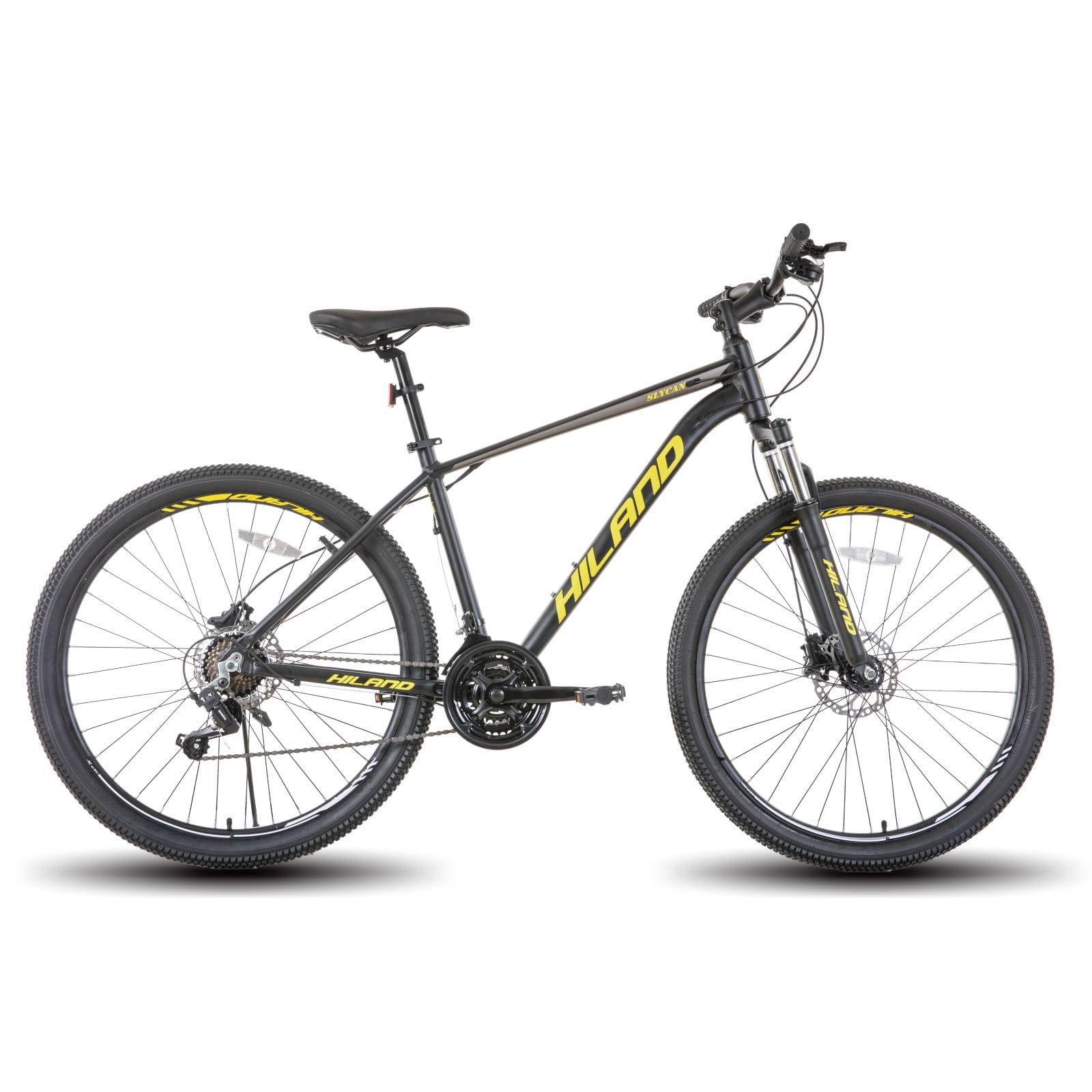 HILAND 27.5 Inch Mountain Bike for Adults - 21-Speed Shimano Gears, Aluminum Frame, Hydraulic Disc Brakes, Lock-Out Suspension Fork - Perfect for Trail Riding, Commuting & Outdoor Adventures (Men & Women)