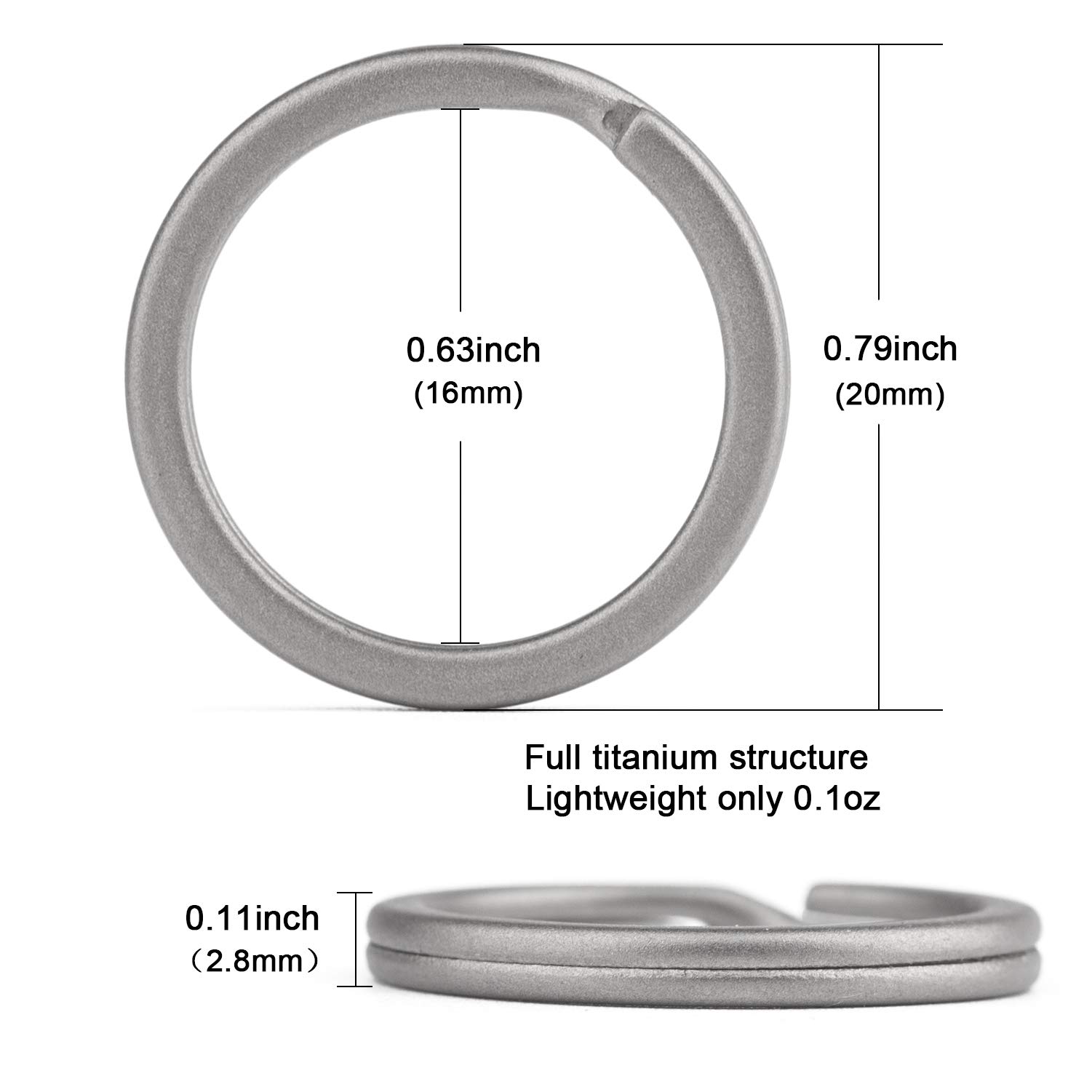 FEGVE Titanium Key Ring with Side Push Button - Durable Keychain for Men, Small Split Keyring for Home, Office & Car Keys - Perfect for Everyday Carry (EDC) & Organization