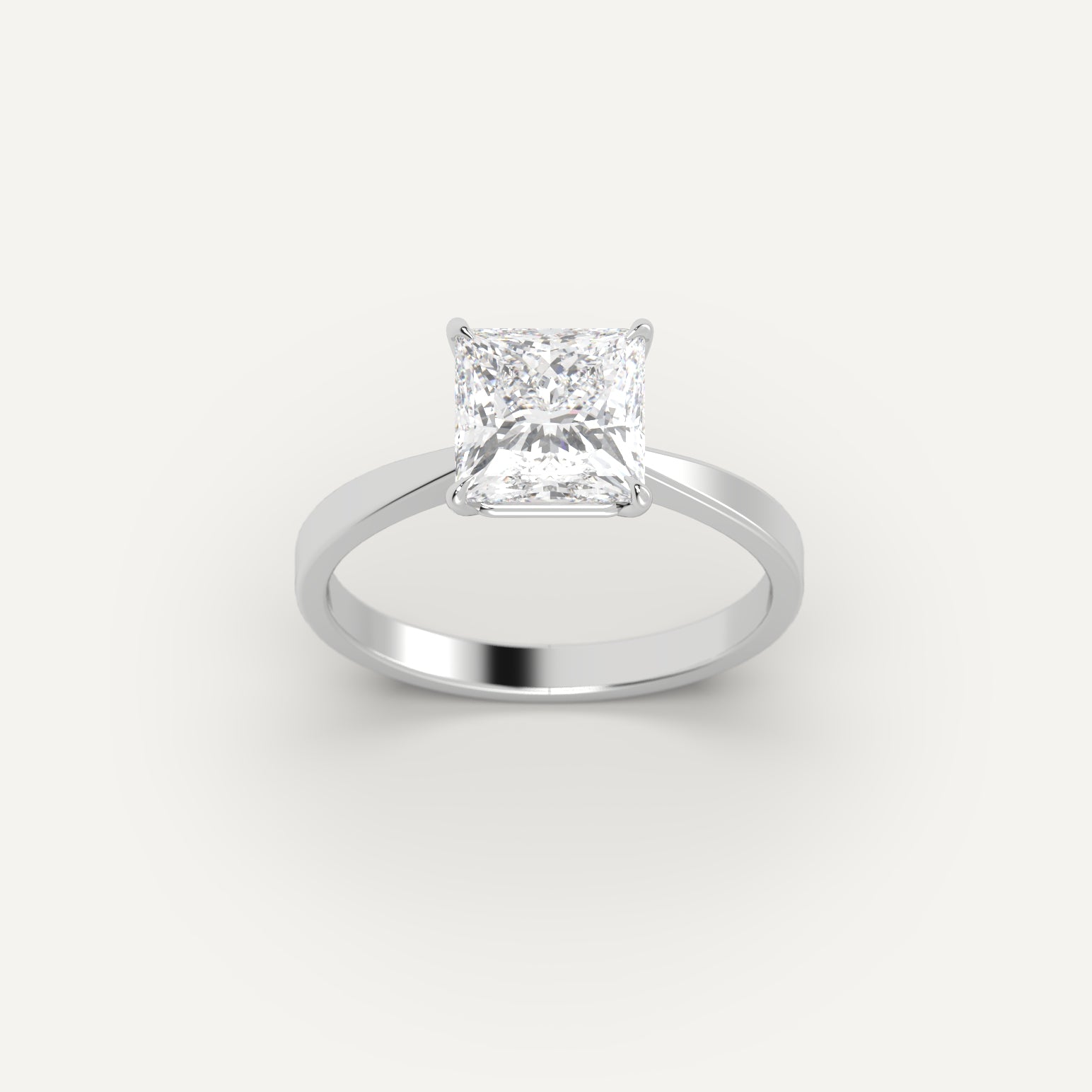 2 Carat Princess Cut Diamond Ring - 14K White Gold Engagement Ring for Women, Perfect for Proposals, Anniversaries & Special Occasions
