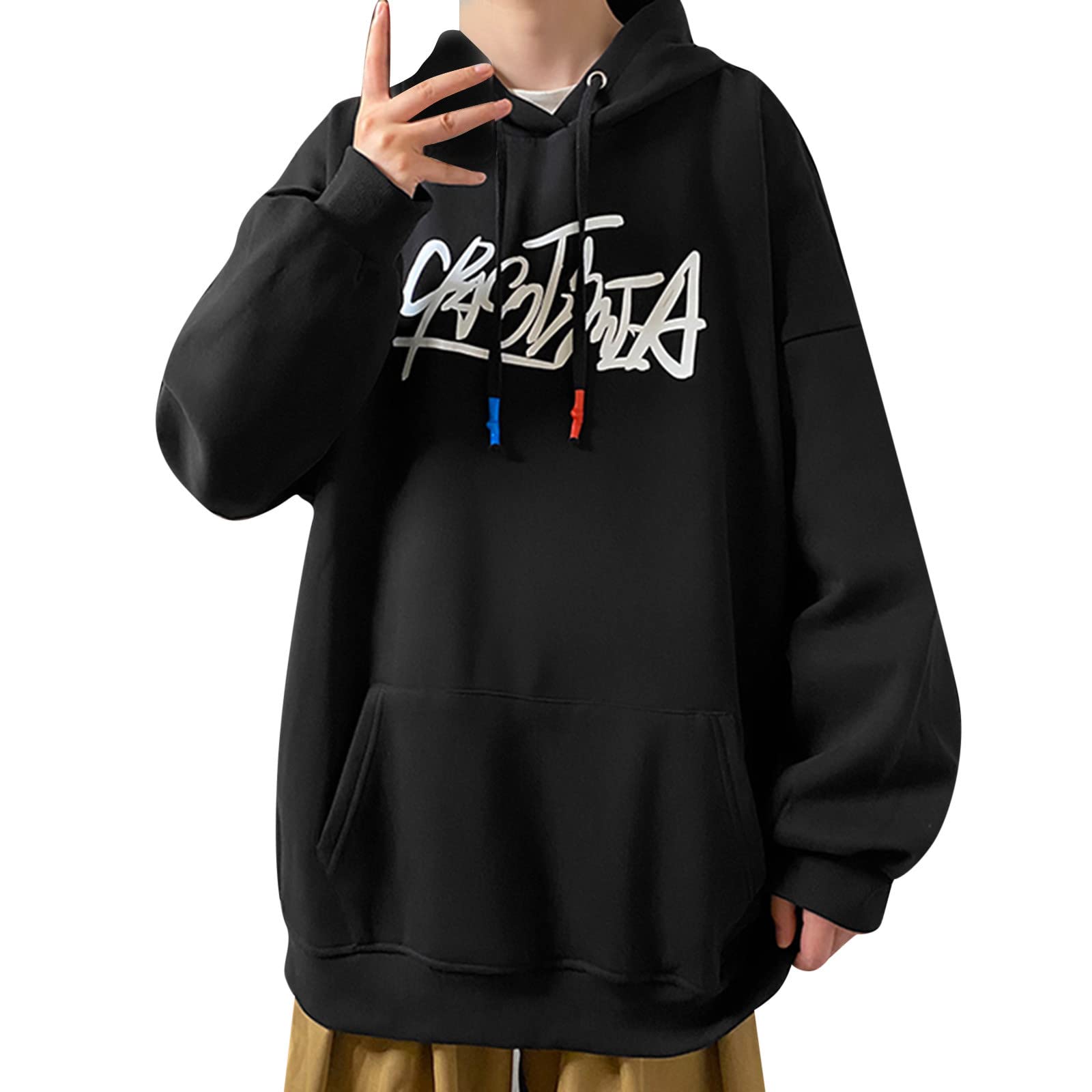 Men's Casual Hooded Sweater - Warm Winter Pullover for Outdoor & Lounge