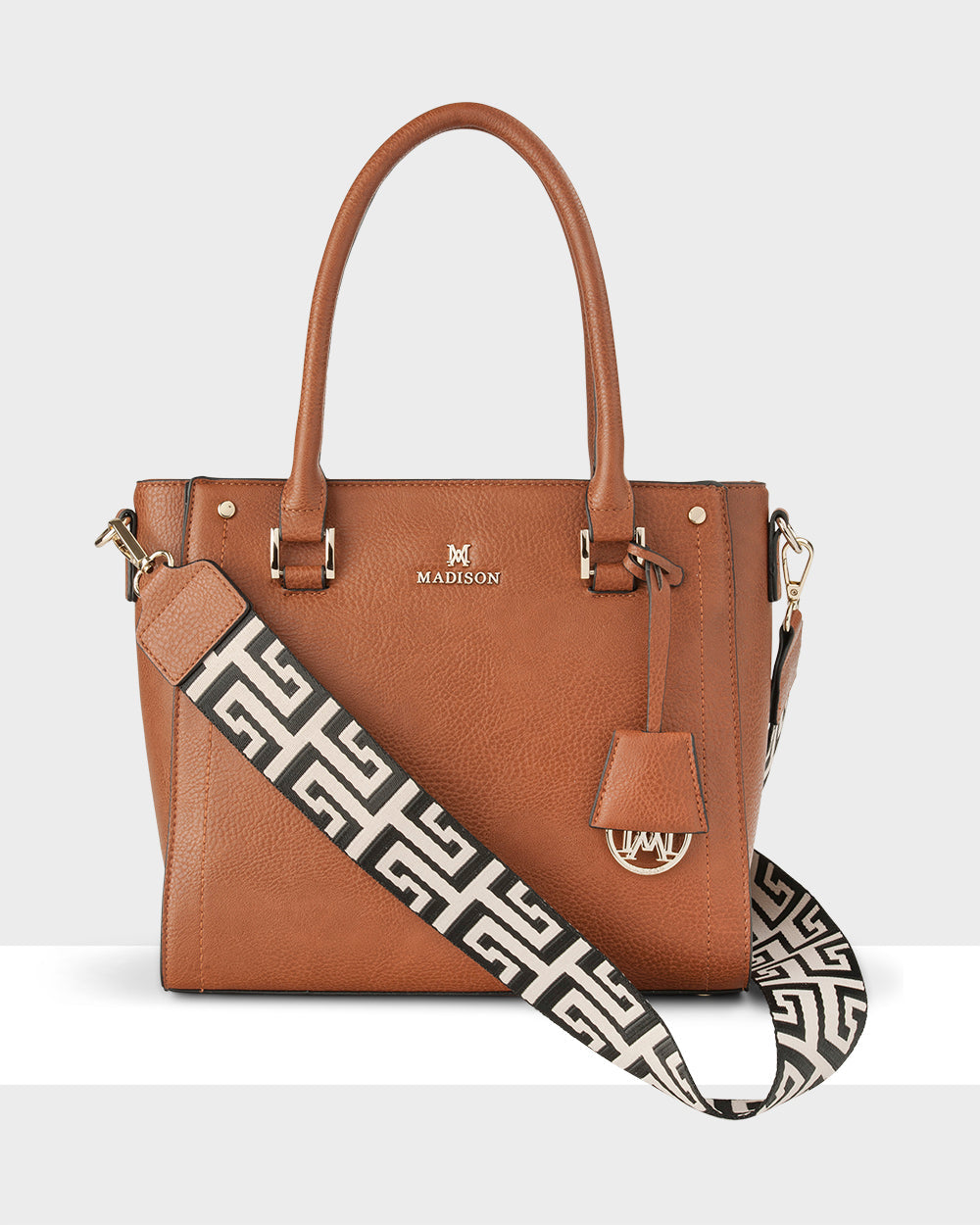 Angie Medium 3-Compartment Crossbody Satchel Bag with Adjustable Graphic Strap - Perfect for Work, Travel & Everyday Use