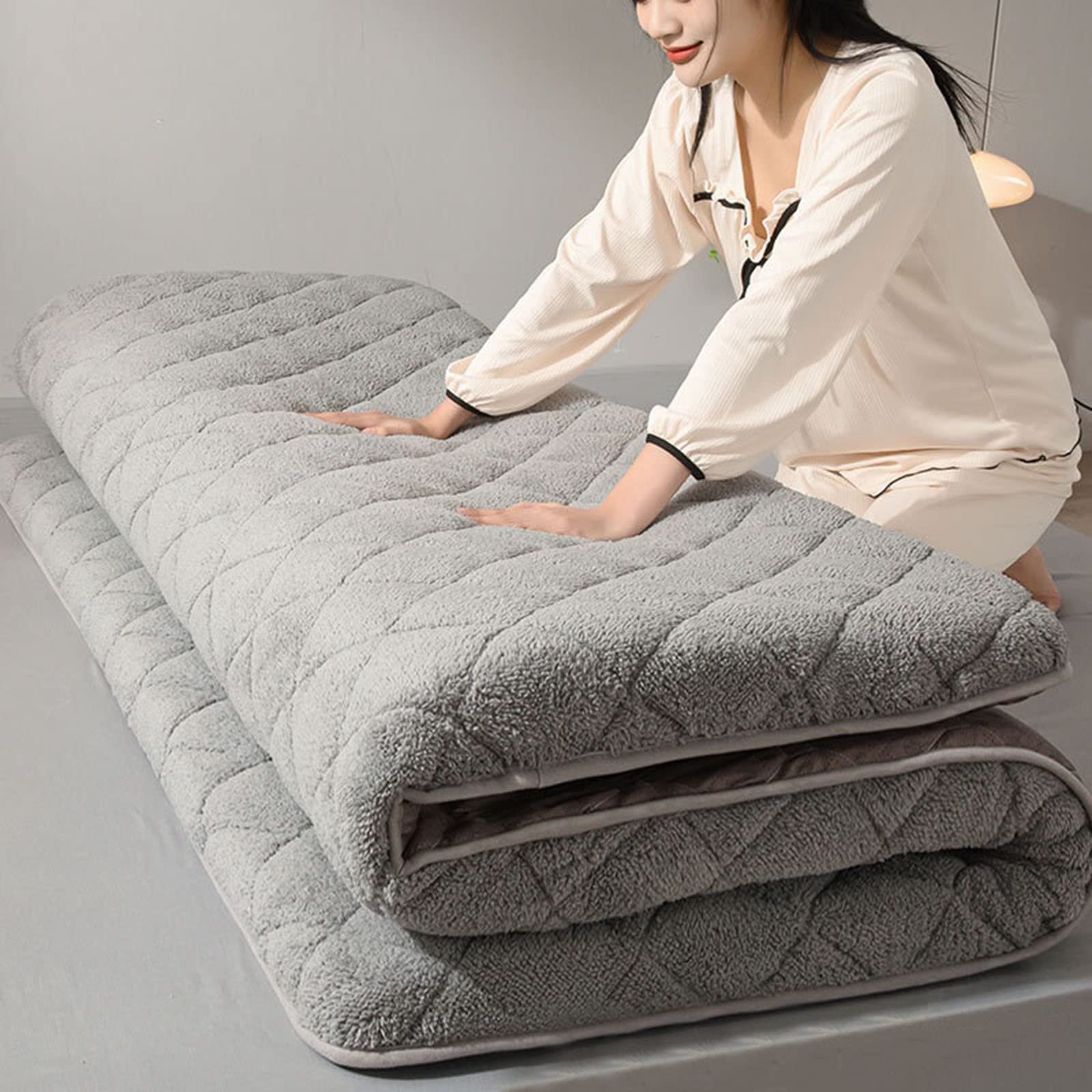 Premium Soft Cozy Traditional Japanese Futon Mattress - Queen, King, Single Size Tatami Floor Mattress Pad for Home, Guest Bed, Camping & Dorm Use (150x200cm/59x79inch) - Breathable & Comfortable Sleeping Solution