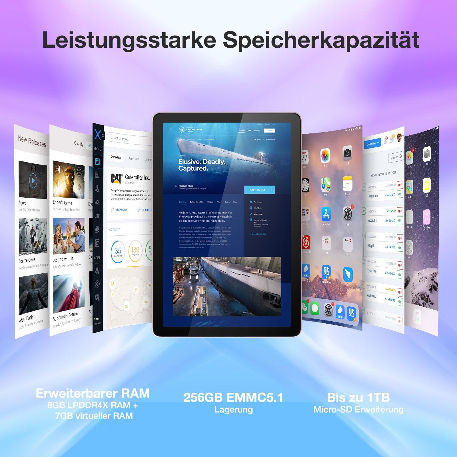 DOOGEE T10 PRO 10 Inch Android 14 Tablet - 15GB RAM 256GB ROM (Expandable to 1TB), Octa-Core Gaming Tablet with 8580mAh Battery, 13MP Camera, 4G Dual SIM, 5G WiFi, TÜV Certified, GPS - Includes Stylus Pen & Business Case - Perfect for Work, Gaming, and Travel