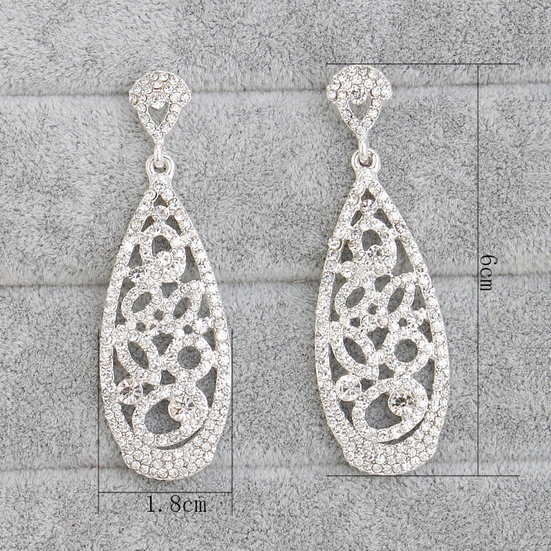 Elegant Rhinestone Wedding Earrings for Bride – Perfect for Bridal, Prom, and Formal Events