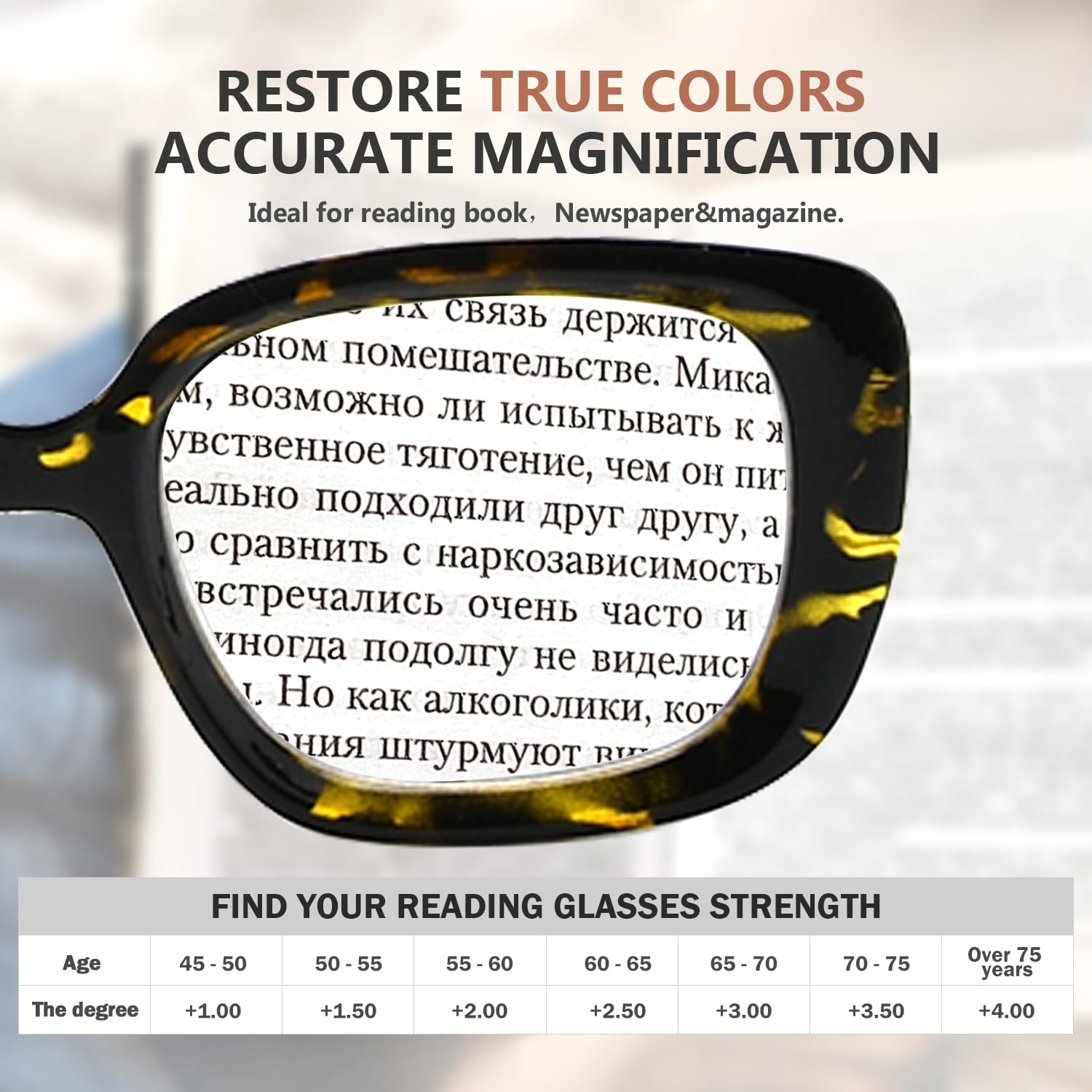 Eyekepper Stylish Reading Glasses for Women - Tortoise Frame +2.75 Magnification - Perfect for Reading Books, Crafts & Computer Work
