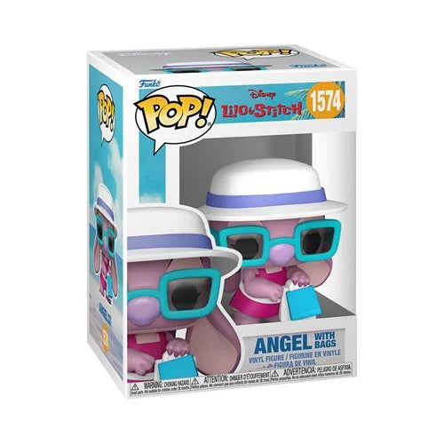 Exclusive Lilo & Stitch Angel with Bags Funko Pop! Vinyl Figure #1574 with Protector - Perfect for Disney Collectors and Movie Fans Display
