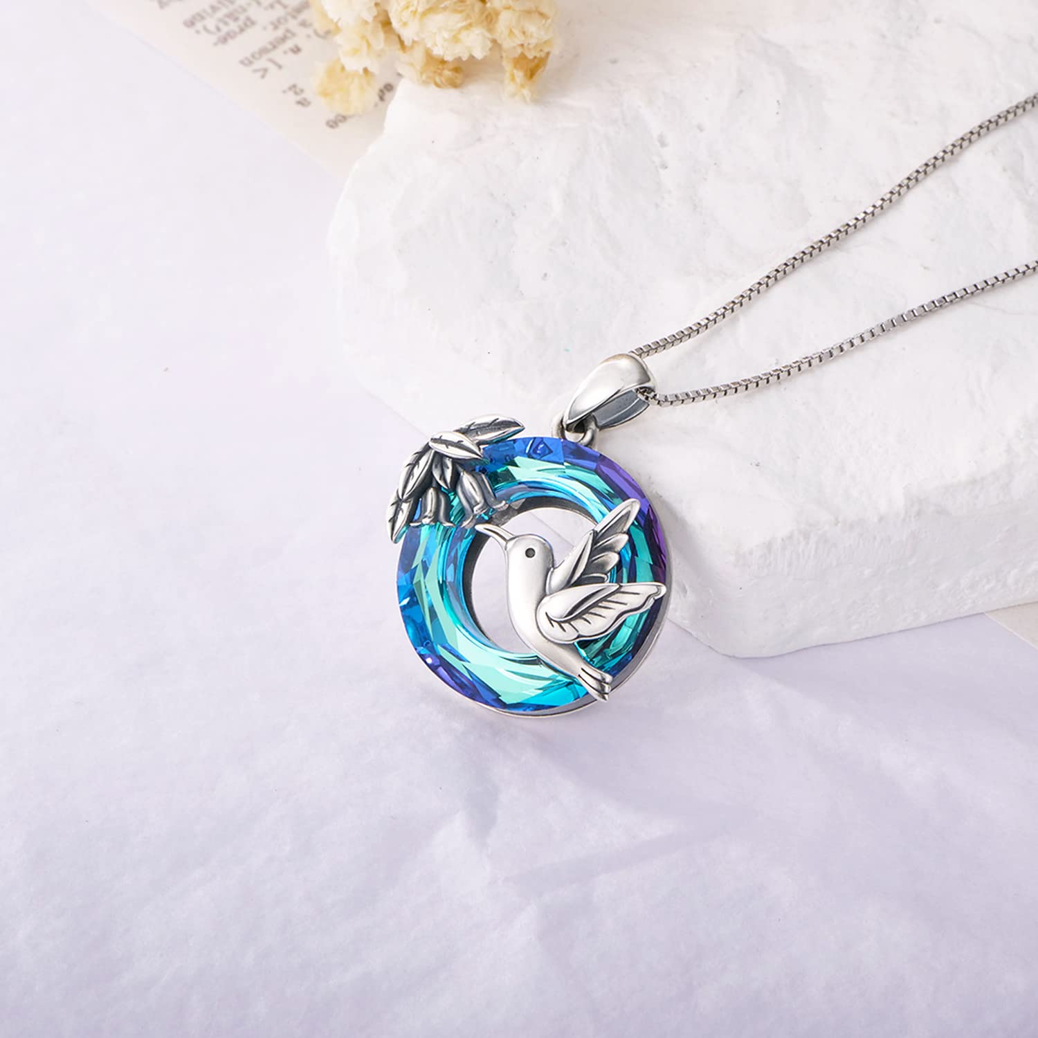 SIMONLY 925 Sterling Silver Hummingbird/Phoenix Pendant Necklace - Elegant Valentine's Day & Birthday Gift for Women & Girls | Perfect for Romantic Dates, Anniversaries & Special Occasions