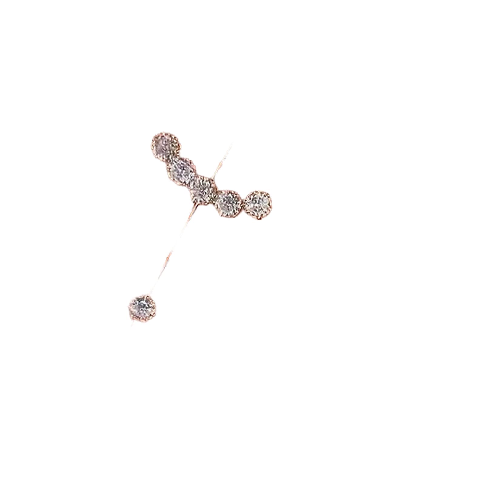 Andelaisi Long Cross Hook Earrings - Rhinestone Crawler Edge Pin Cuff Earrings for Women | Elegant Party, Wedding & Evening Wear Jewelry