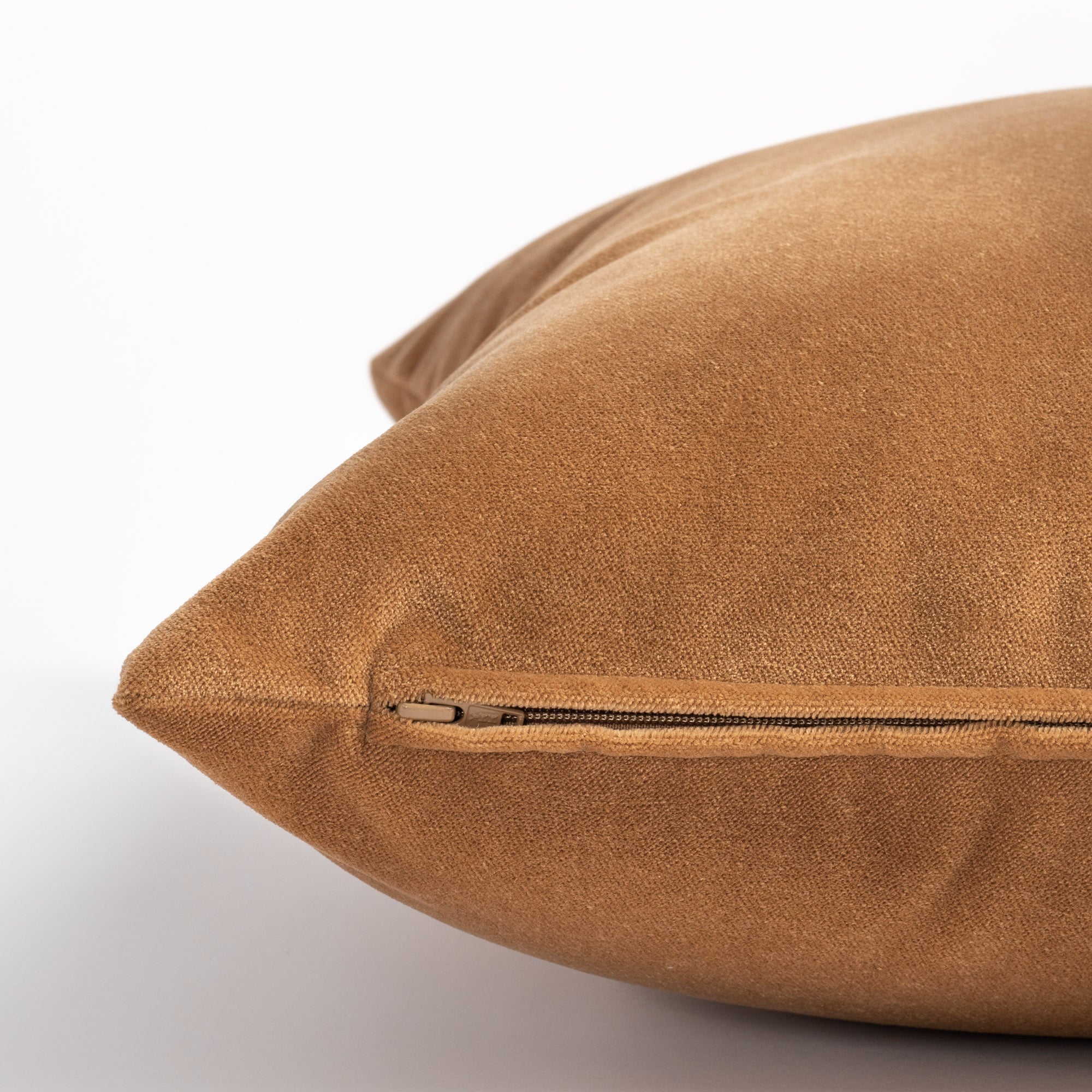 Valentina Velvet 20x20 Decorative Throw Pillow Cover - Soft Nutmeg Brown Cushion for Sofa, Bed & Home Decor