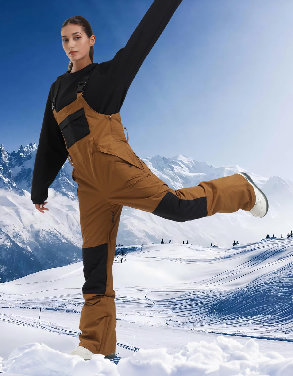 Women's Waterproof Snowboard Bib Overalls - Insulated Windproof Snow Pants for Skiing & Winter Sports | Perfect for Snowboarding, Ski Resorts & Cold Weather Adventures