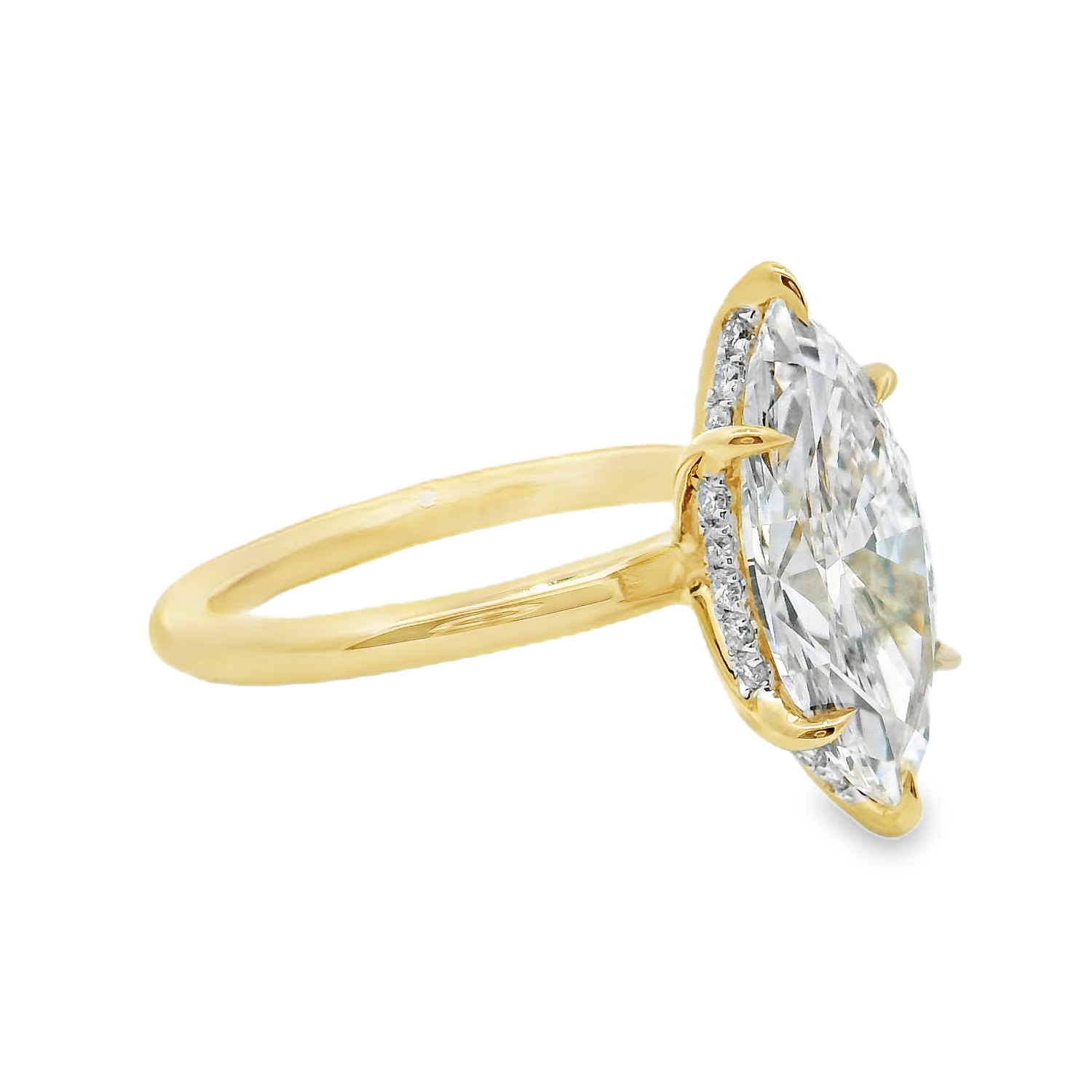 3.03 Carat Marquise Lab-Created Diamond Solitaire Engagement Ring in 14K Yellow Gold - Perfect for Proposals, Anniversaries & Bridal Jewelry Gifts
