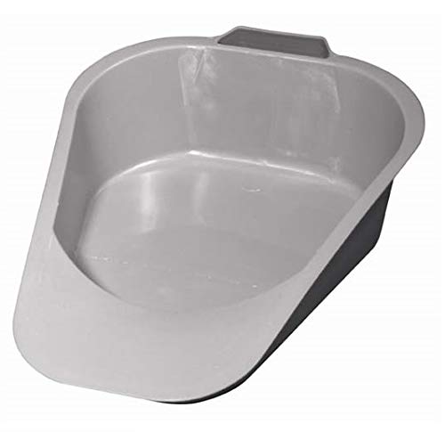 Portable Fracture Bedpan with Built-in Handle - Grey (Pack of 2) | Durable Medical Bed Pans for Elderly & Post-Surgery Care | Home & Hospital Use