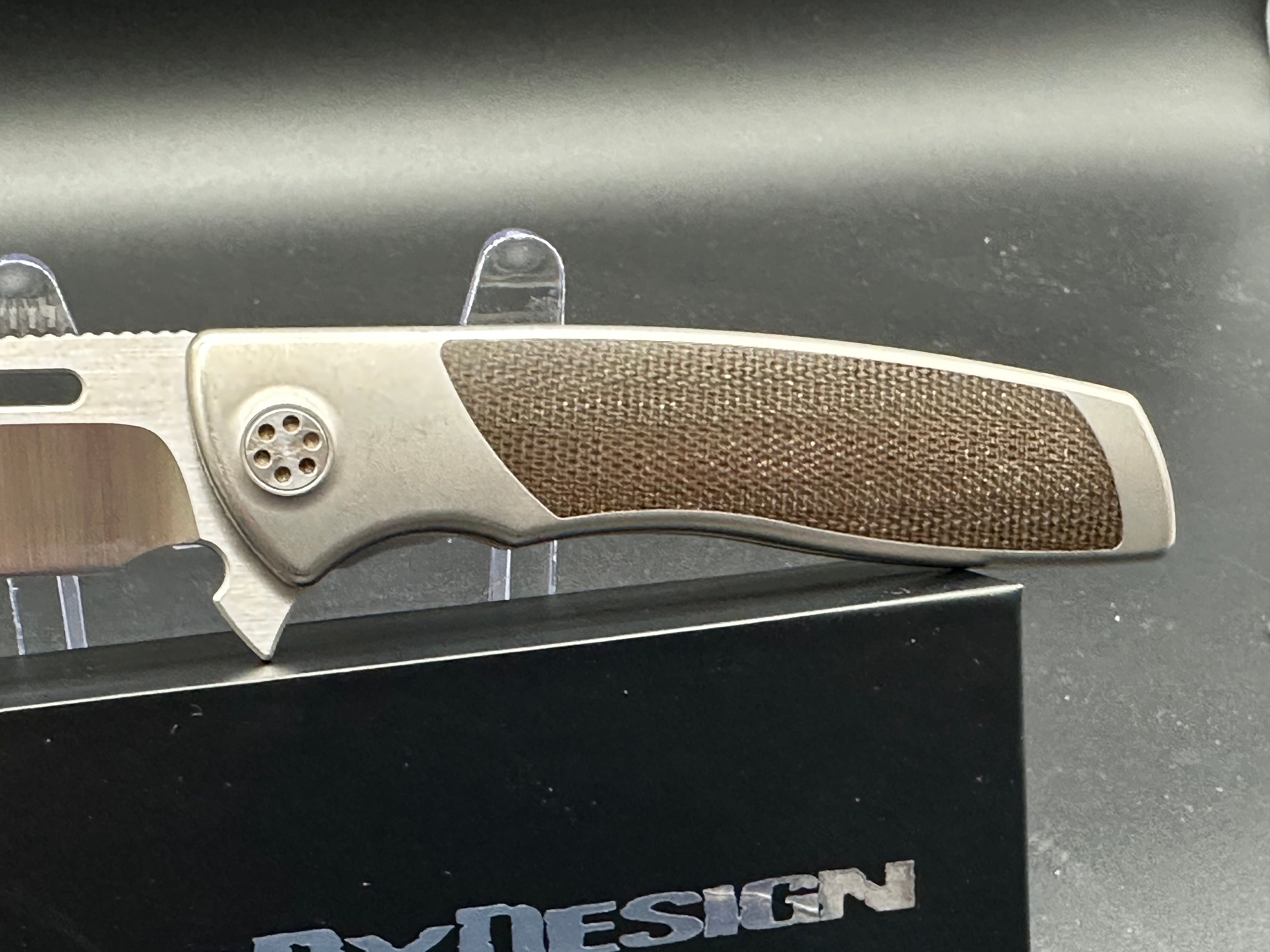 Sharp by Design Mini Evo Typhoon Folding Knife - Premium Titanium & Micarta Handle - EDC Pocket Knife for Outdoor, Camping & Everyday Carry