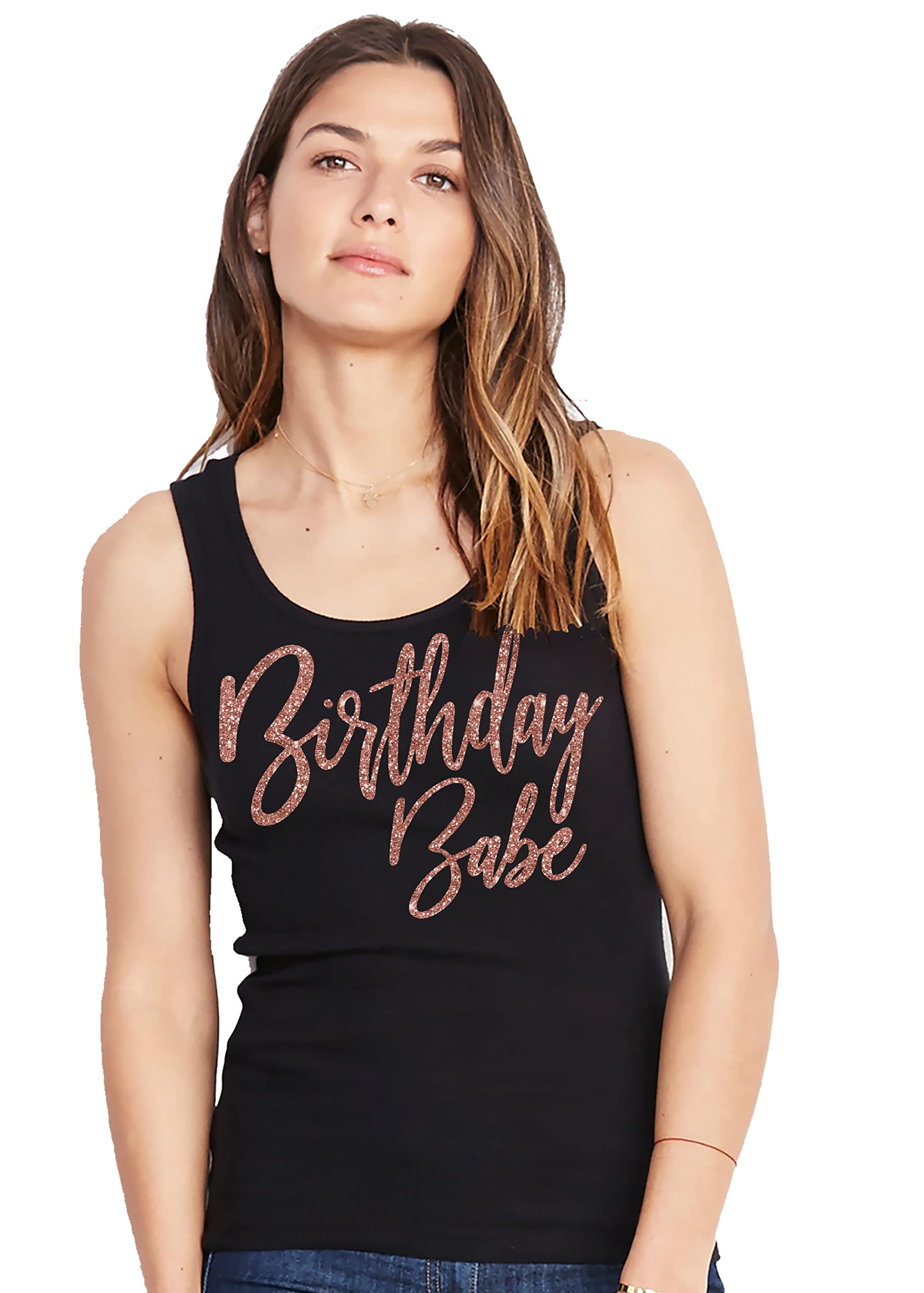 Rose Gold Birthday Shirts for Women - Cute Birthday Tank Tops - Comfortable & Stylish Women's Birthday Apparel - Perfect for Parties, Girls Night Out & Birthday Celebrations
