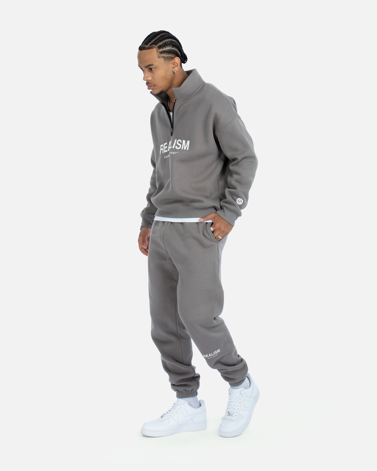 SSS Realism Idol Half Zip Sweater - Cool Grey | Trendy Pullover for Casual Wear & Street Style Outfits